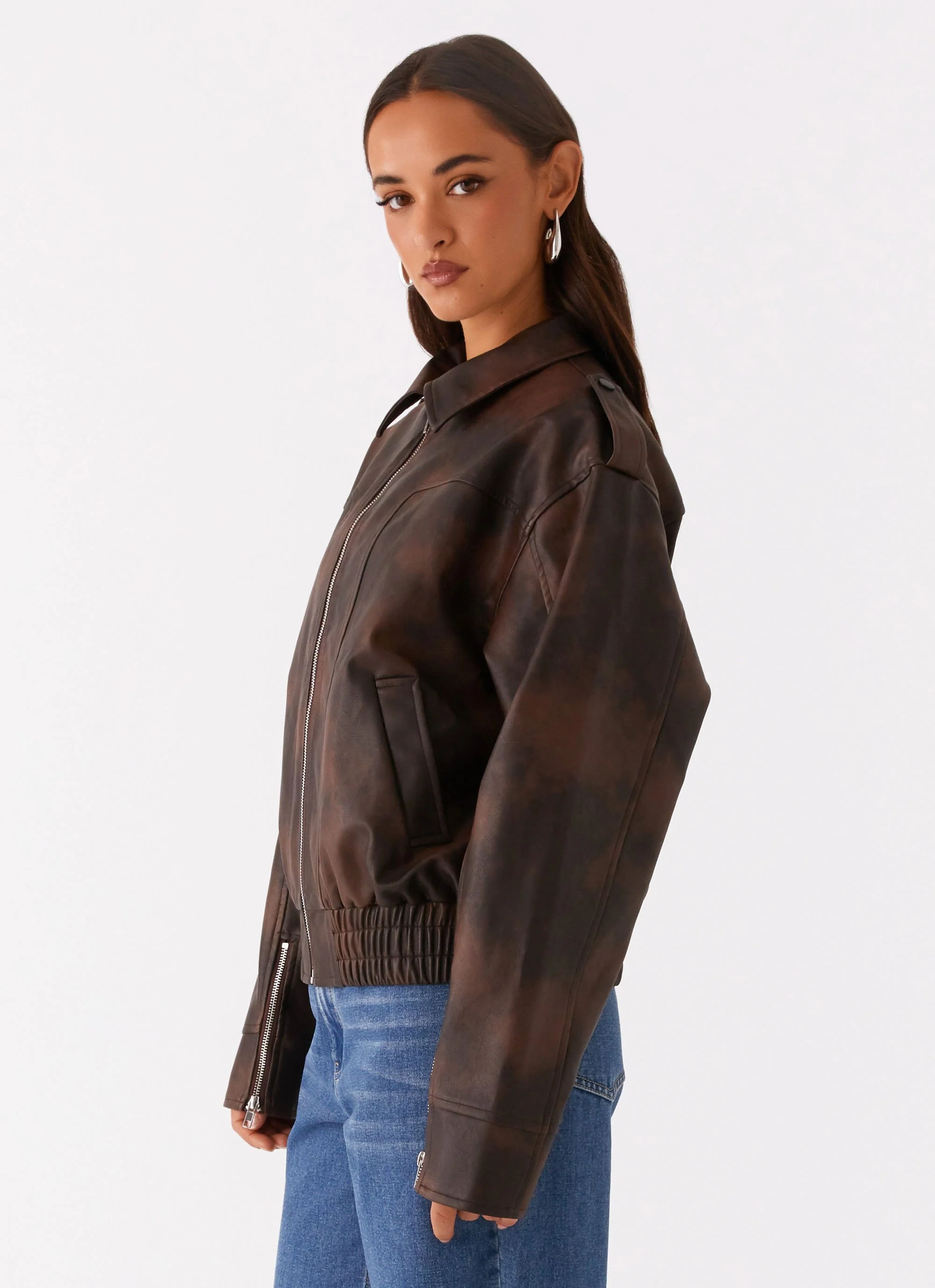 Chicago Bomber Jacket - Chocolate - Image 3