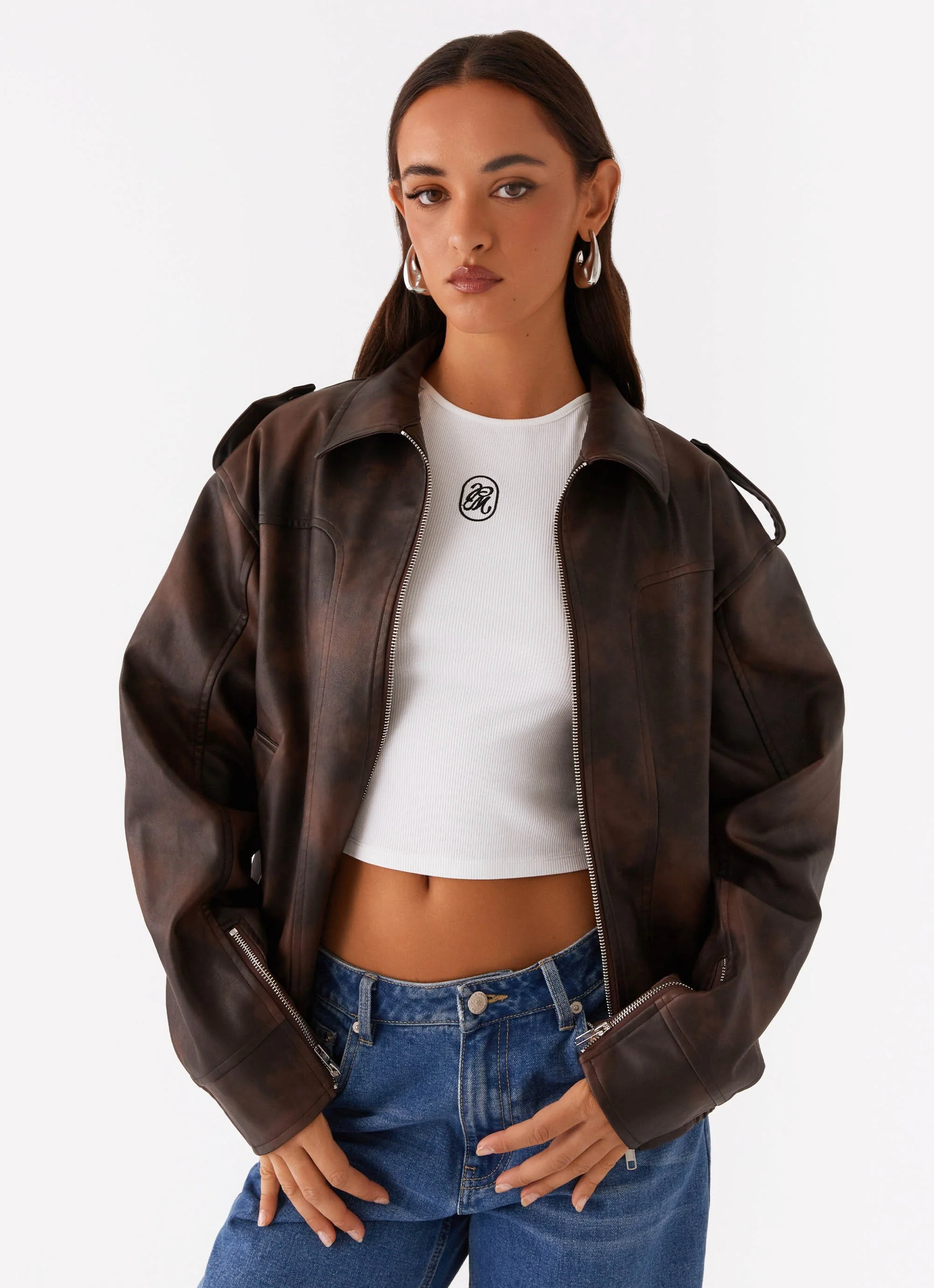 Chicago Bomber Jacket - Chocolate - Image 5