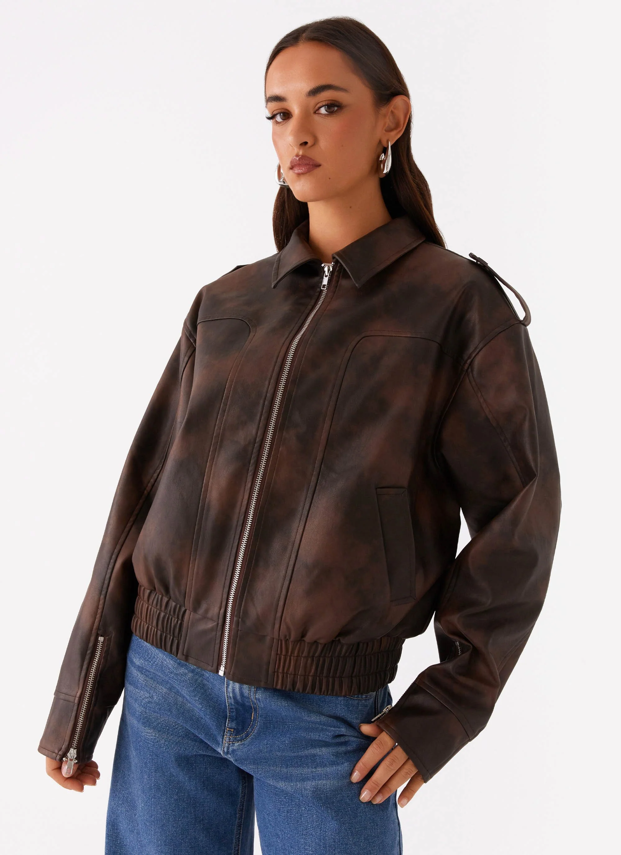 Chicago Bomber Jacket - Chocolate - Image 6