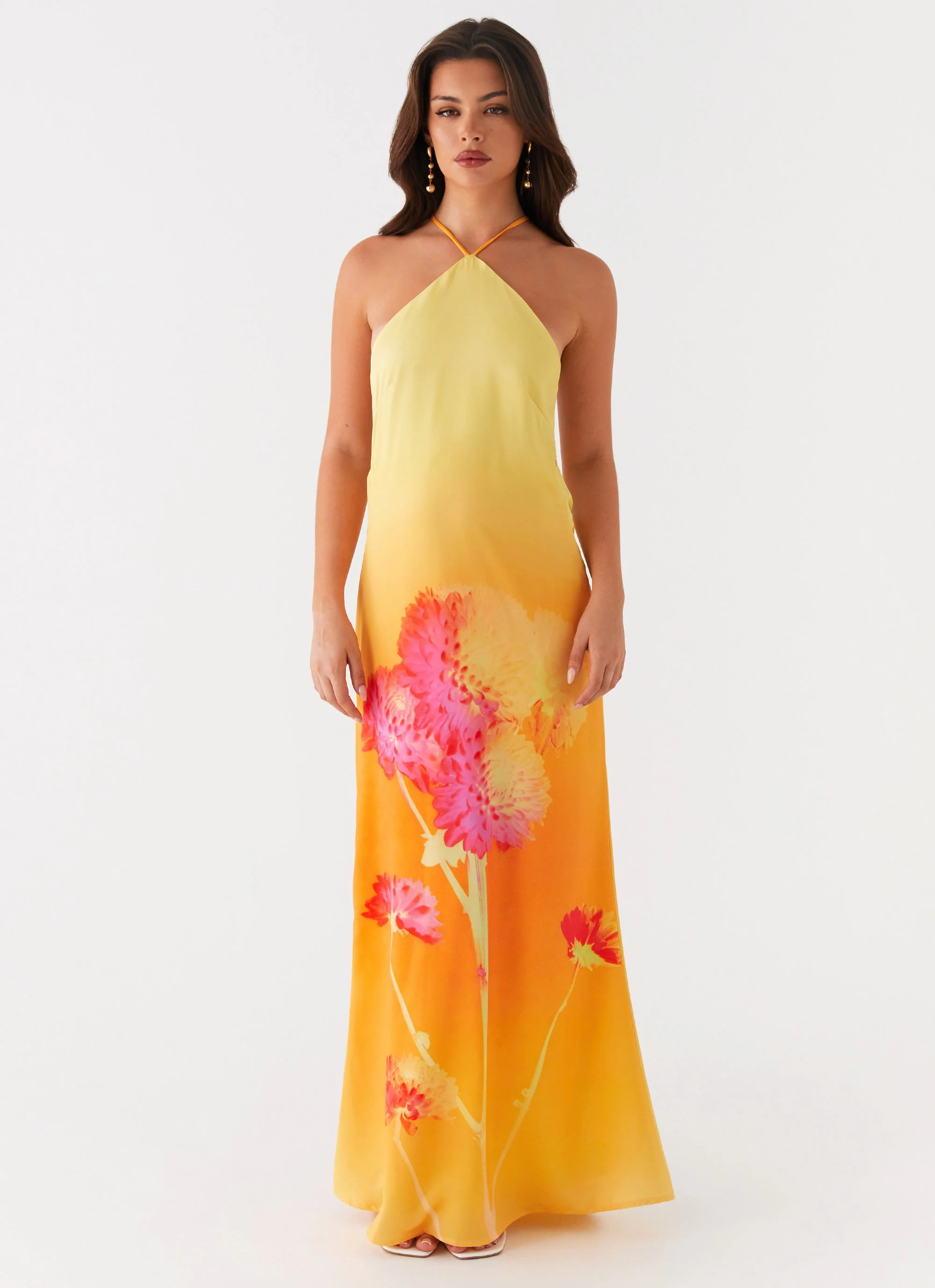 Chloe Maxi Dress - Orange Floral - Image 3