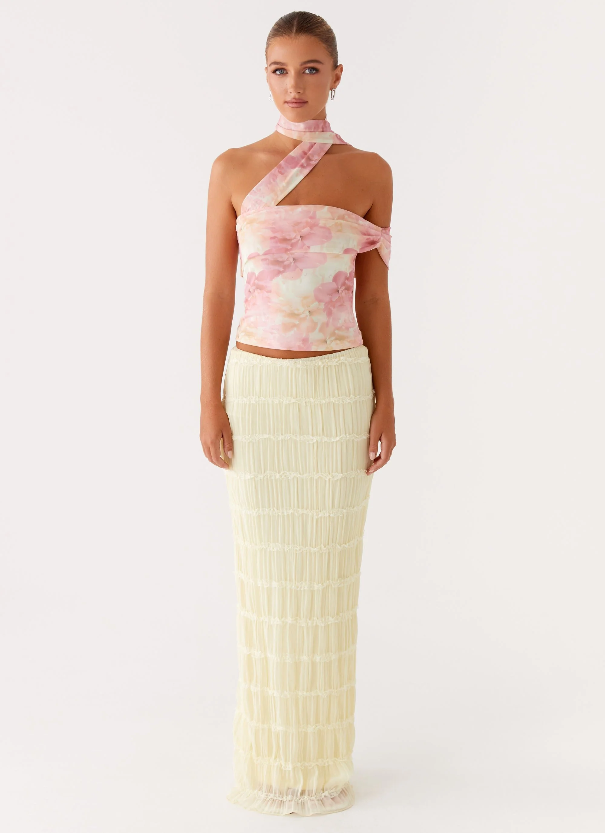 Christal Scarf Top - Floral Print - Image 2