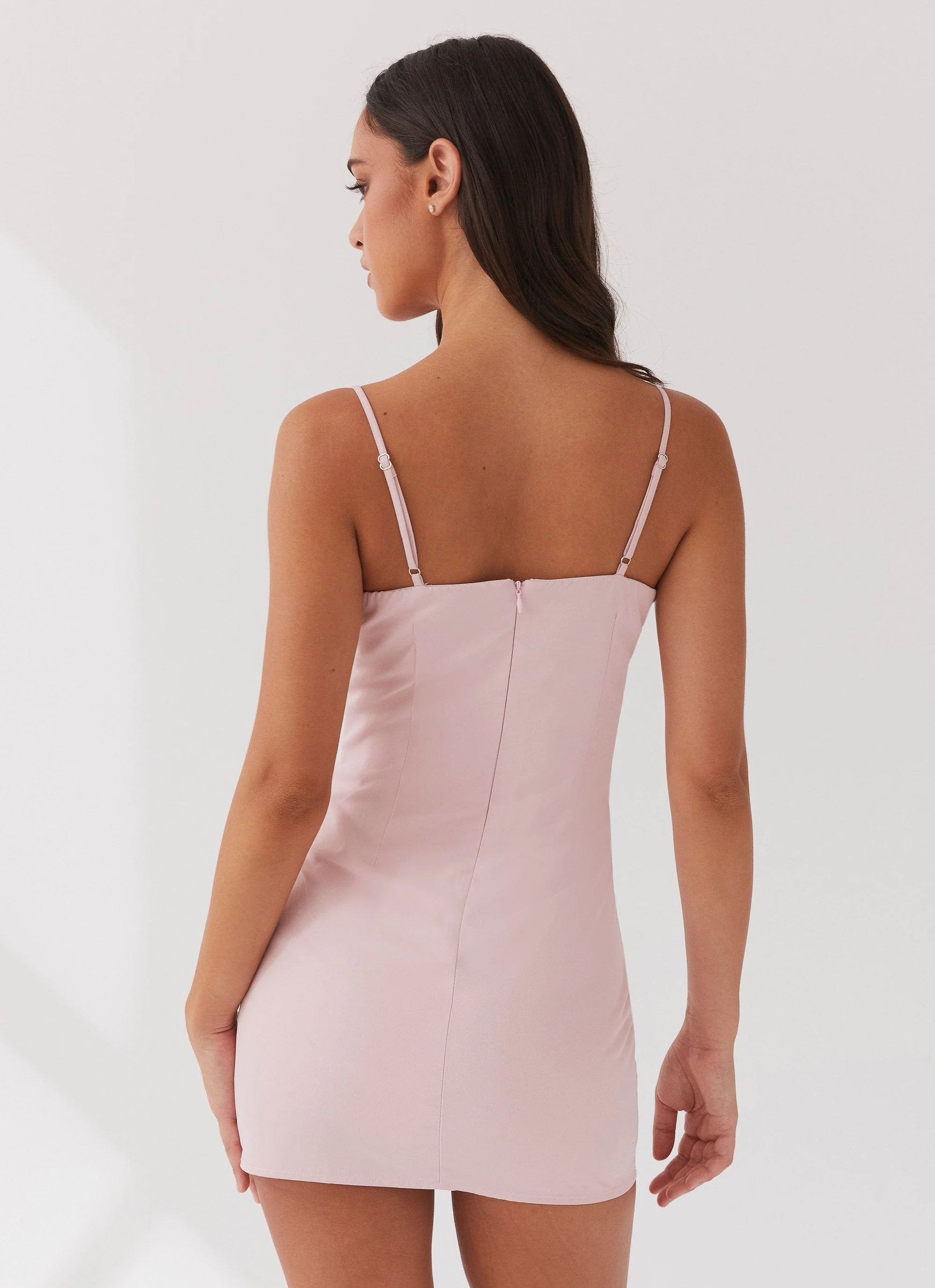 Christina Lace Up Mini Dress - Lavender - Image 4