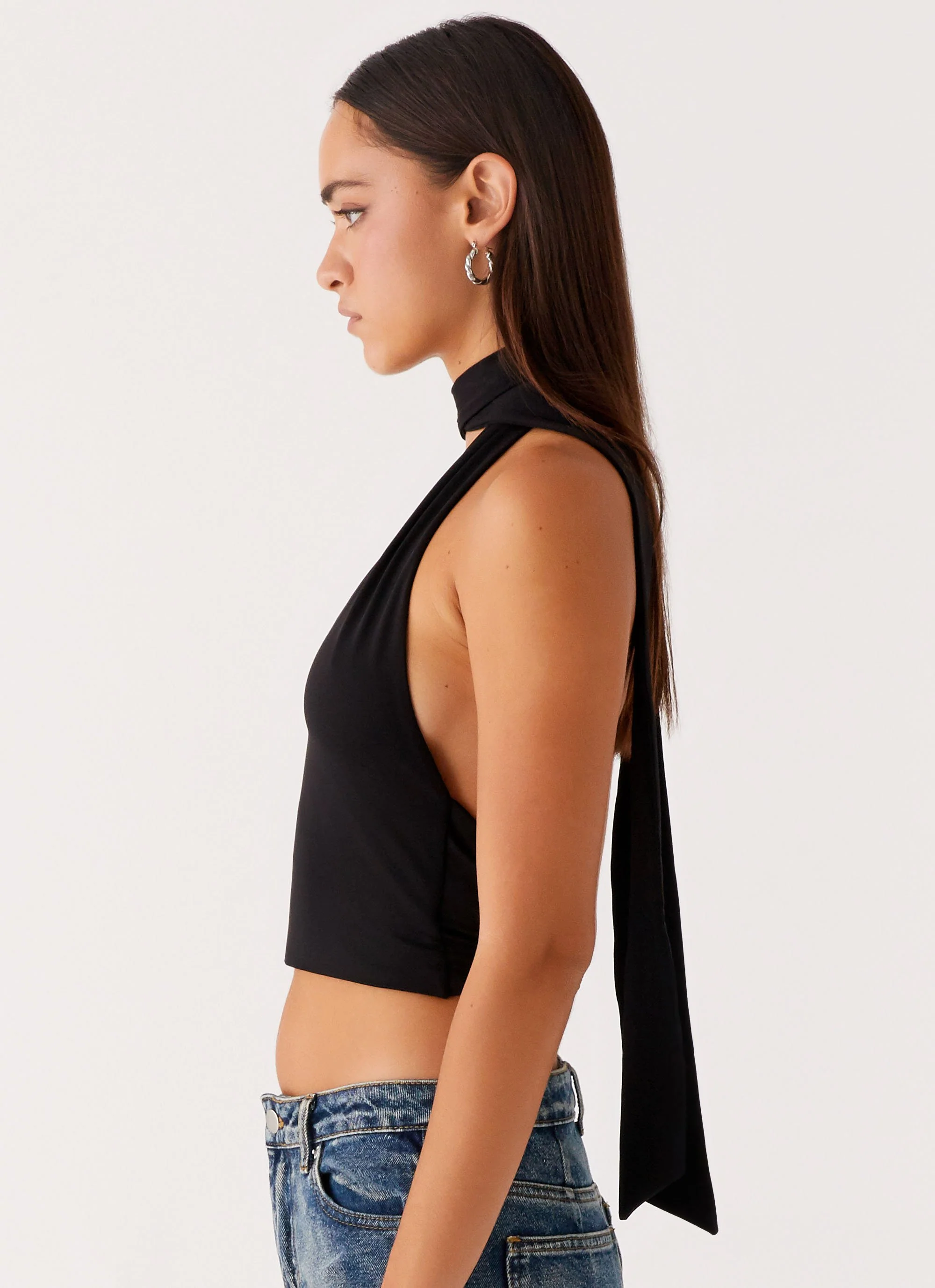 Chrysta Halterneck Top - Black - Image 3