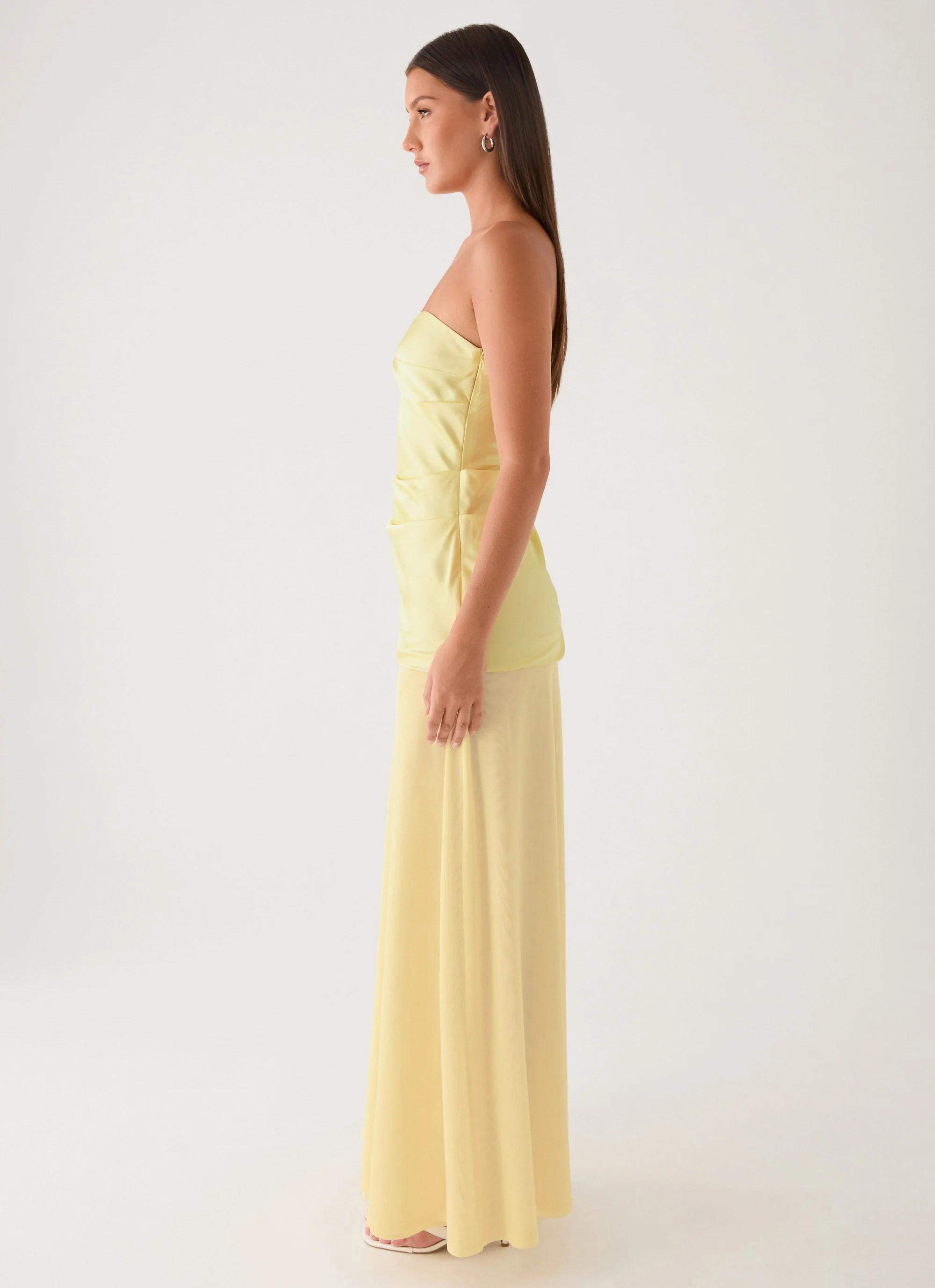 Cierra Strapless Maxi Dress - Yellow - Image 3