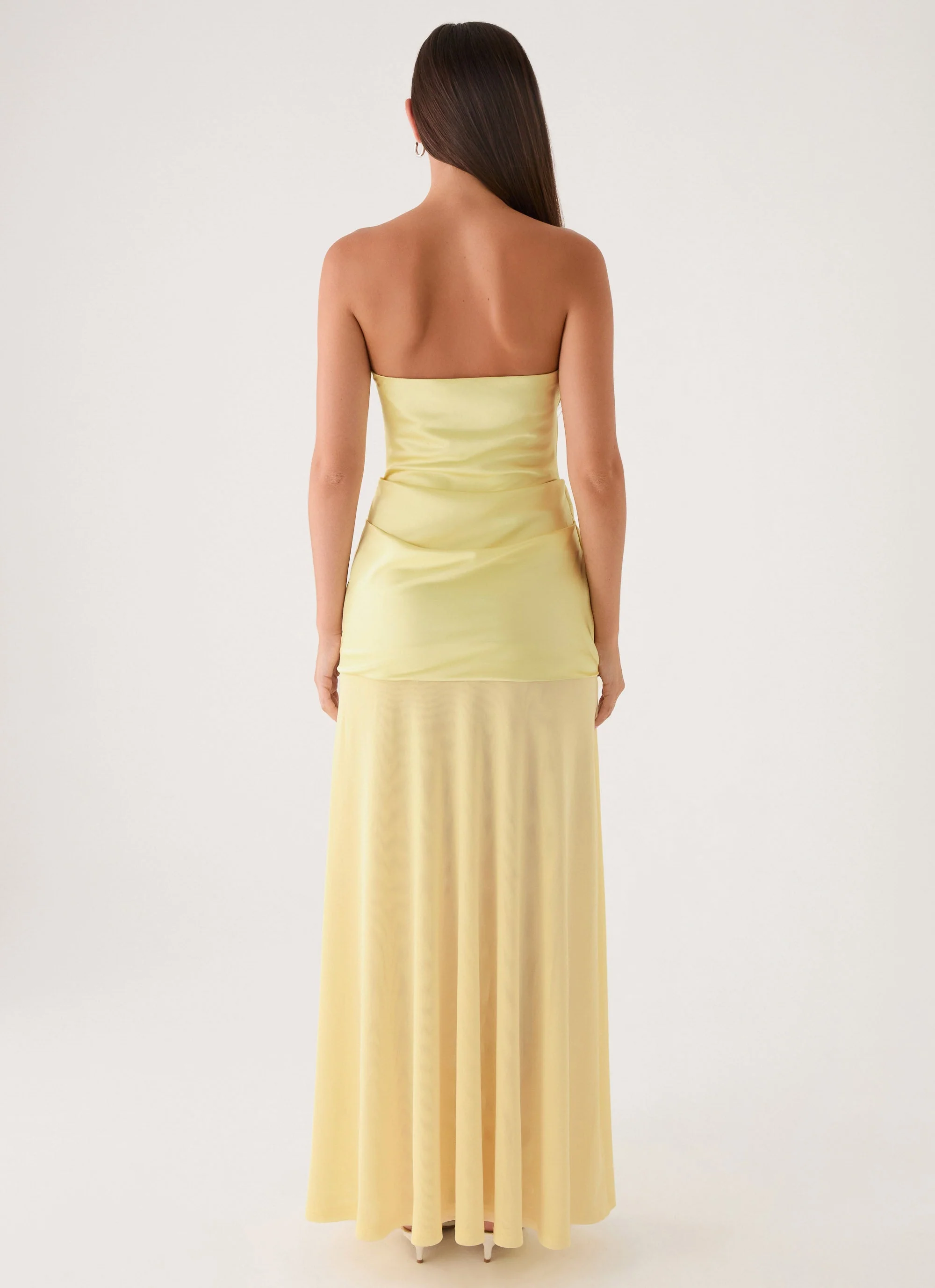Cierra Strapless Maxi Dress - Yellow - Image 4