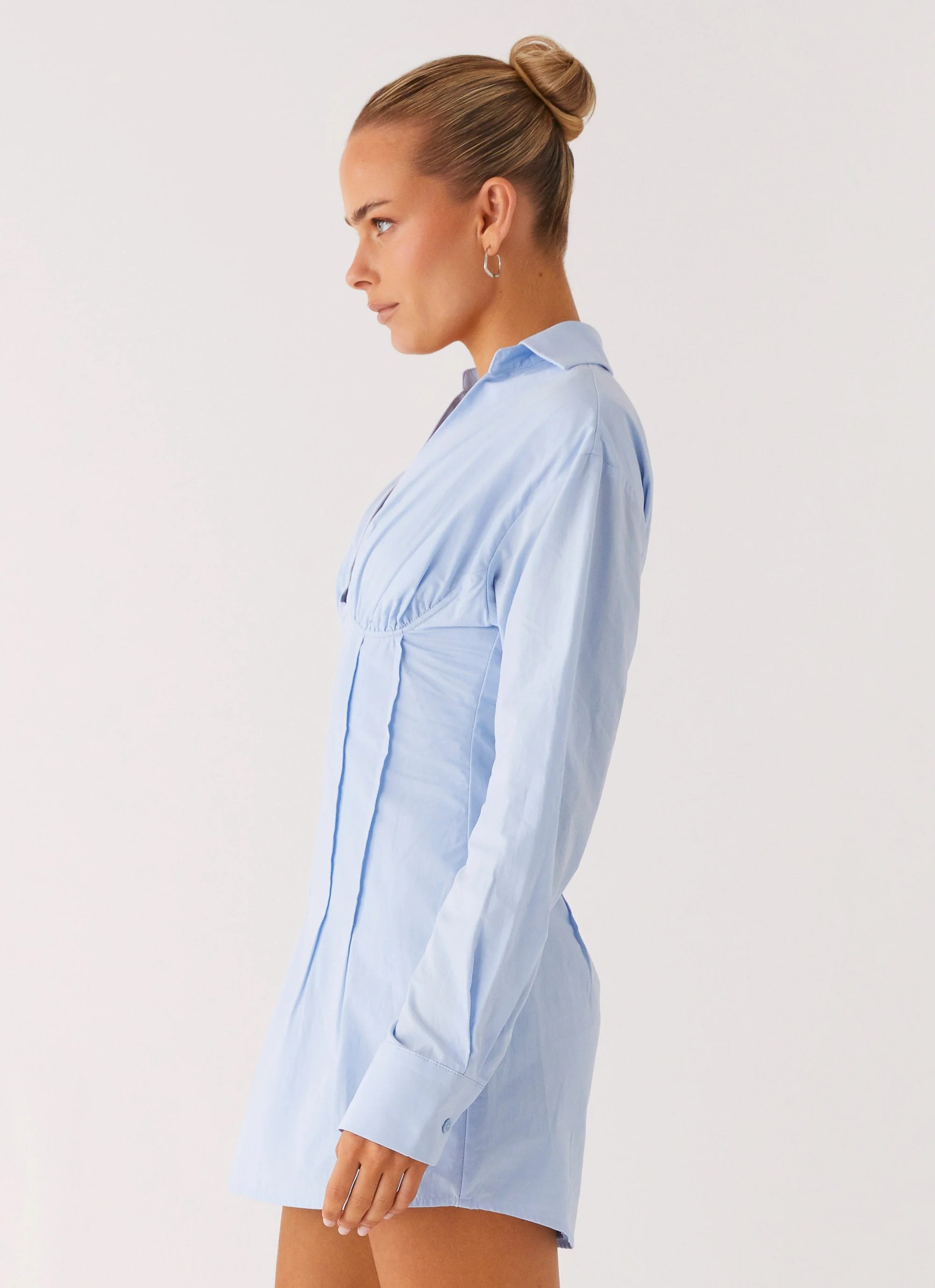 Clancy Mini Shirt Dress - Blue - Image 2