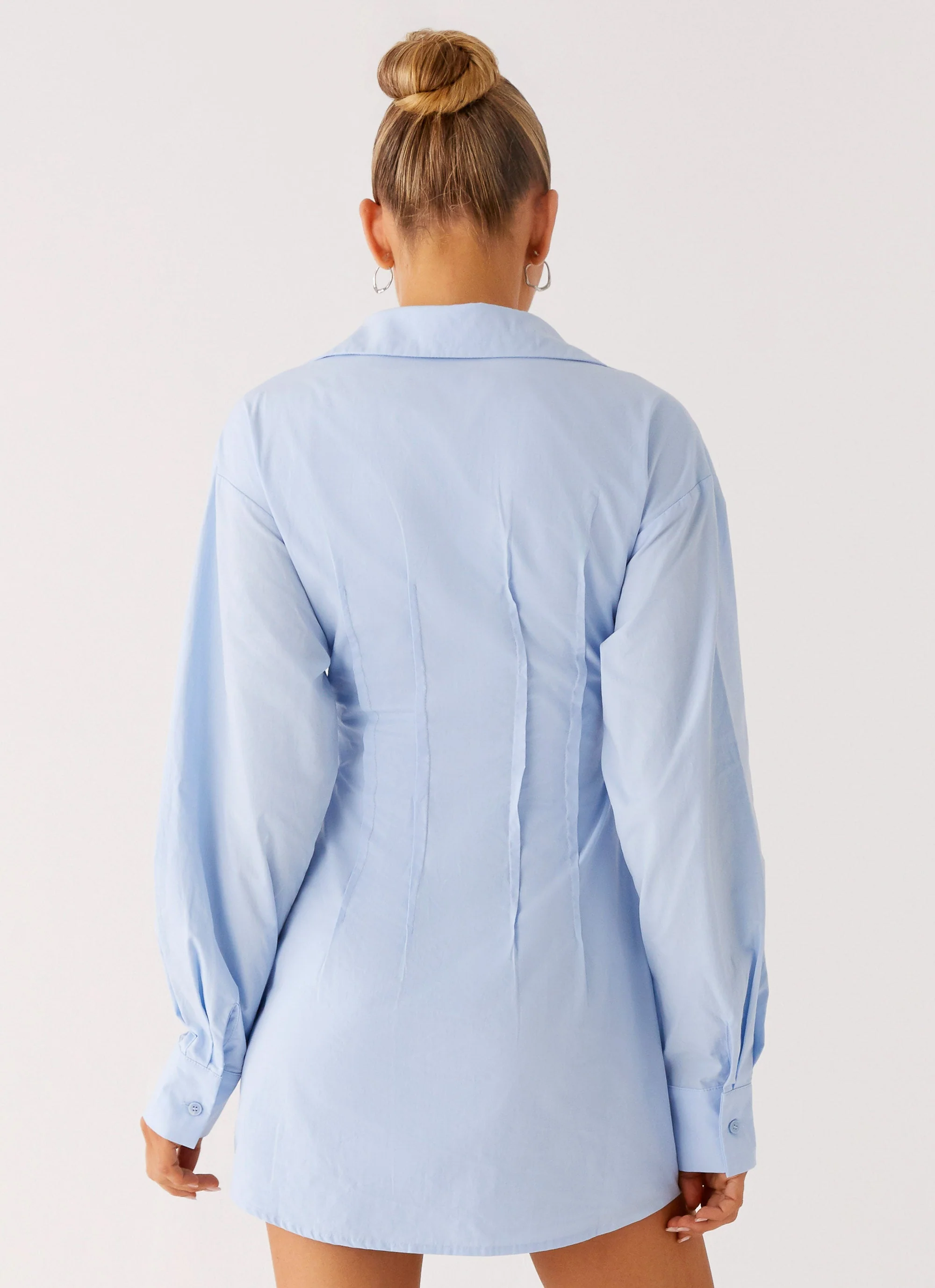 Clancy Mini Shirt Dress - Blue - Image 3