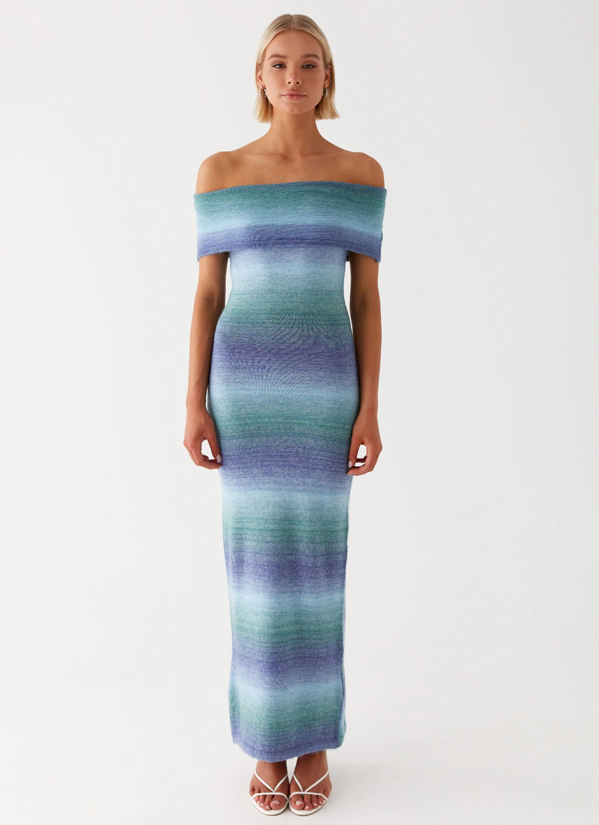 Clarity Knit Maxi Dress - Blue Ombre - Image 2