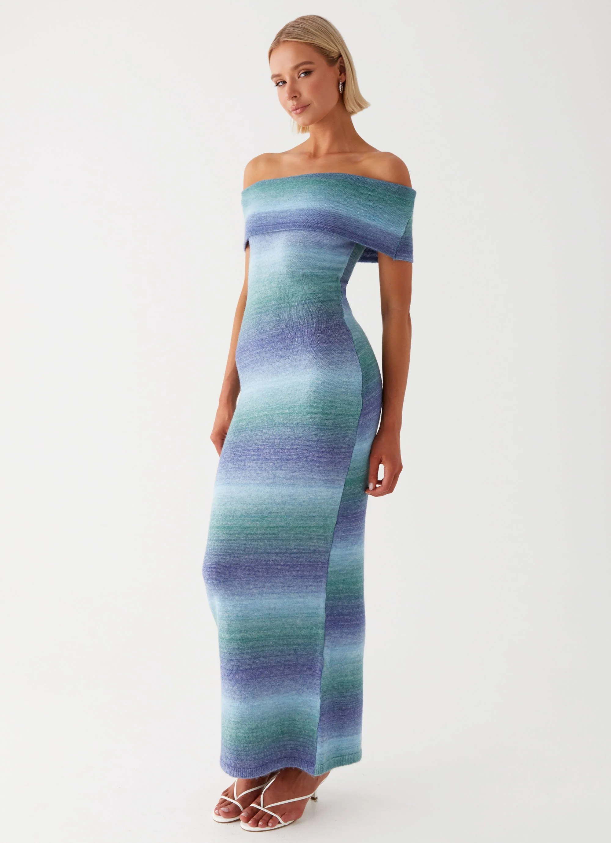 Clarity Knit Maxi Dress - Blue Ombre - Image 6