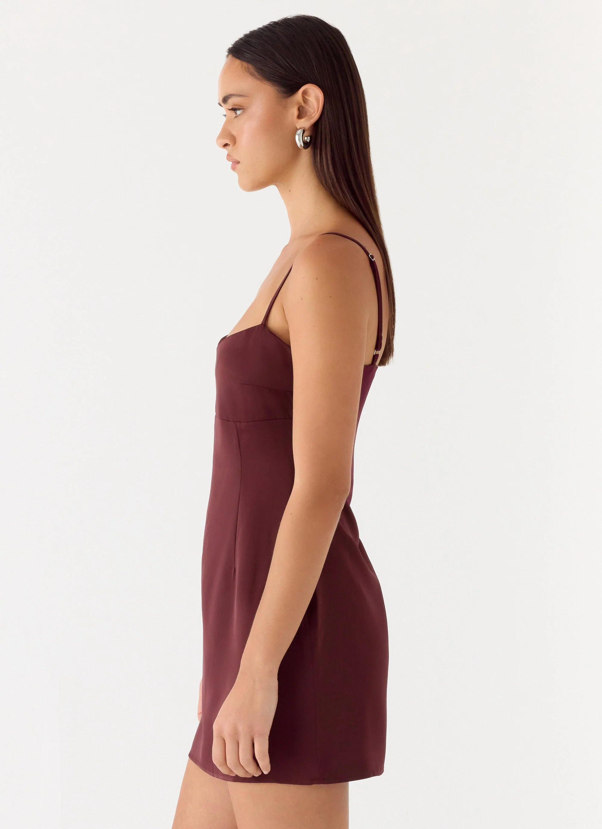 Clementine Mini Dress - Merlot - Image 3