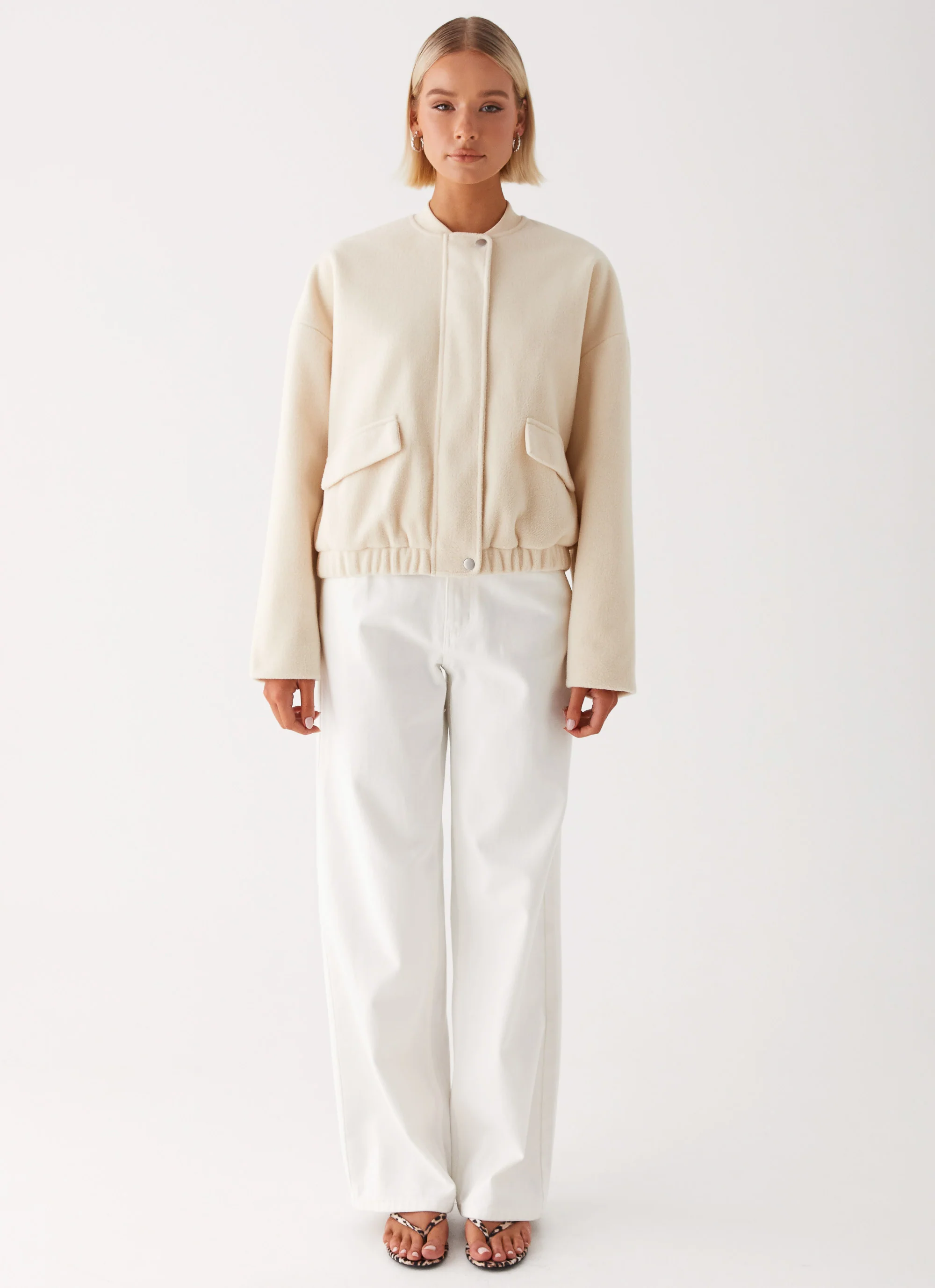 Cloudia Bomber Jacket - Ivory - Image 2