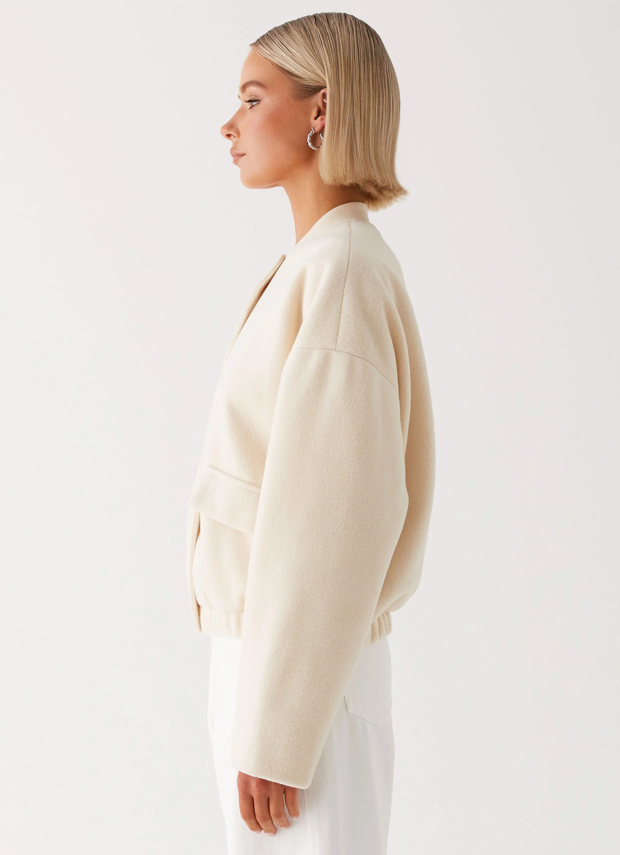 Cloudia Bomber Jacket - Ivory - Image 3