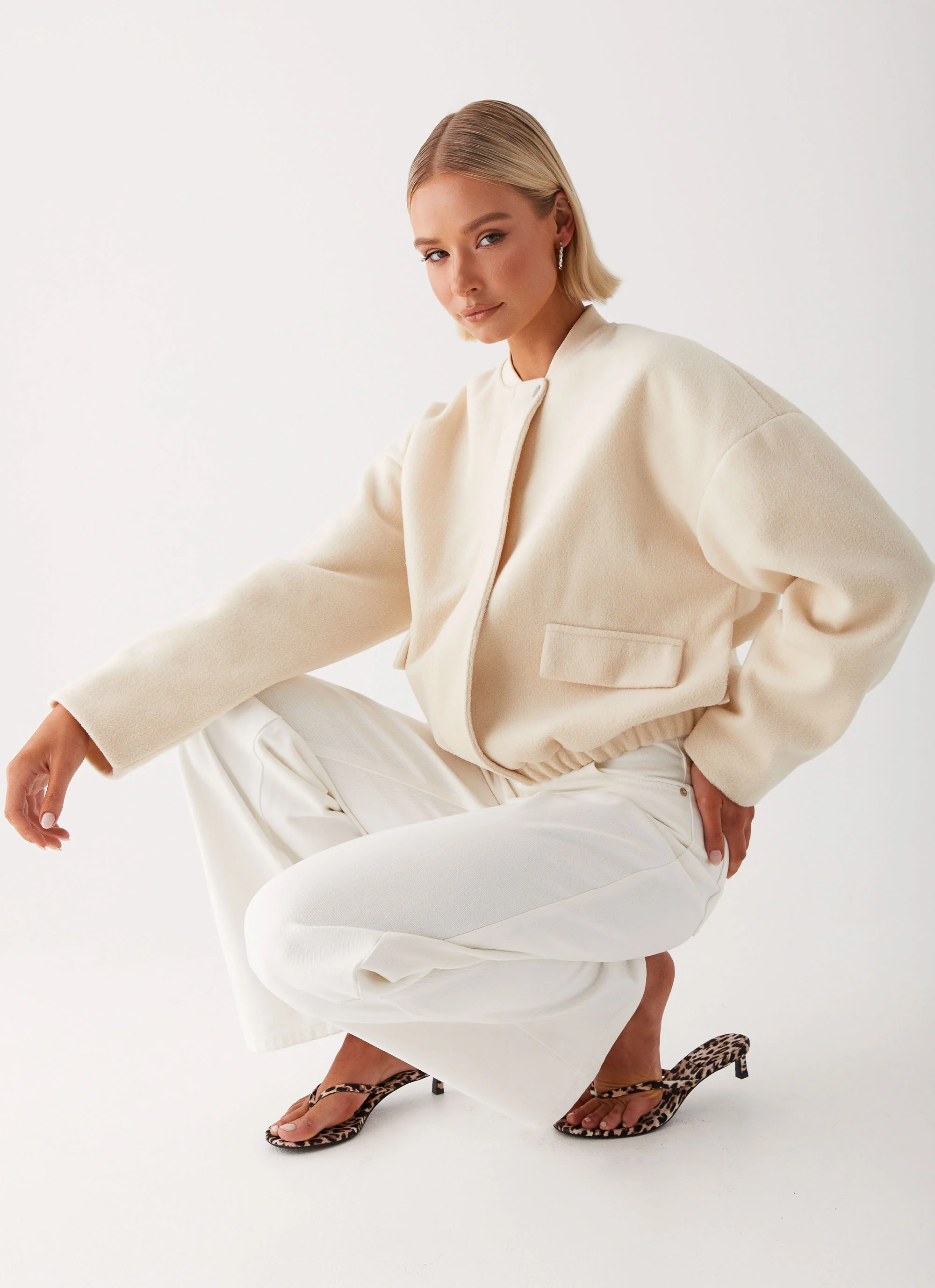 Cloudia Bomber Jacket - Ivory - Image 6