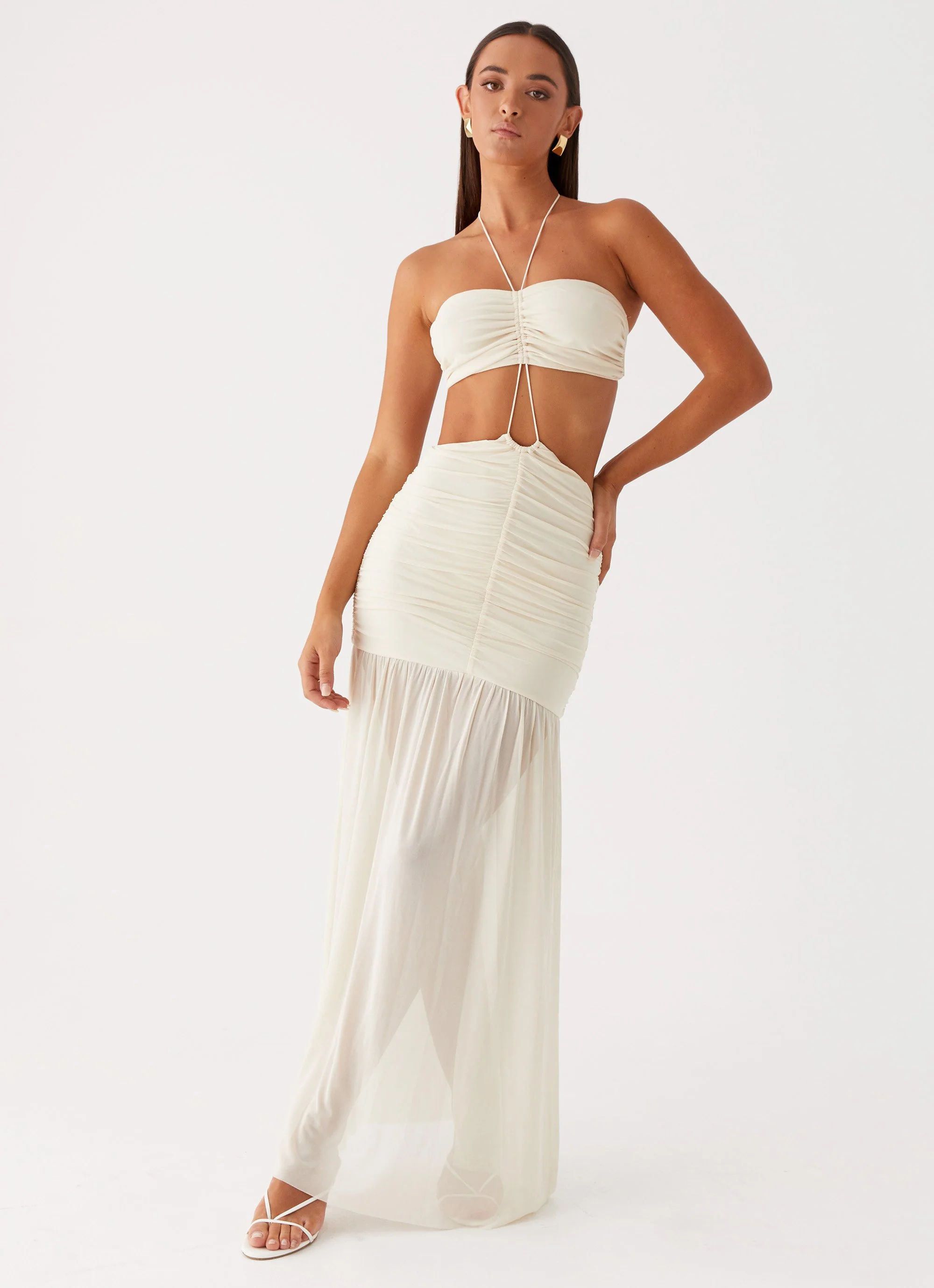 Clover Cut Out Maxi Dress - Lemon - Image 2