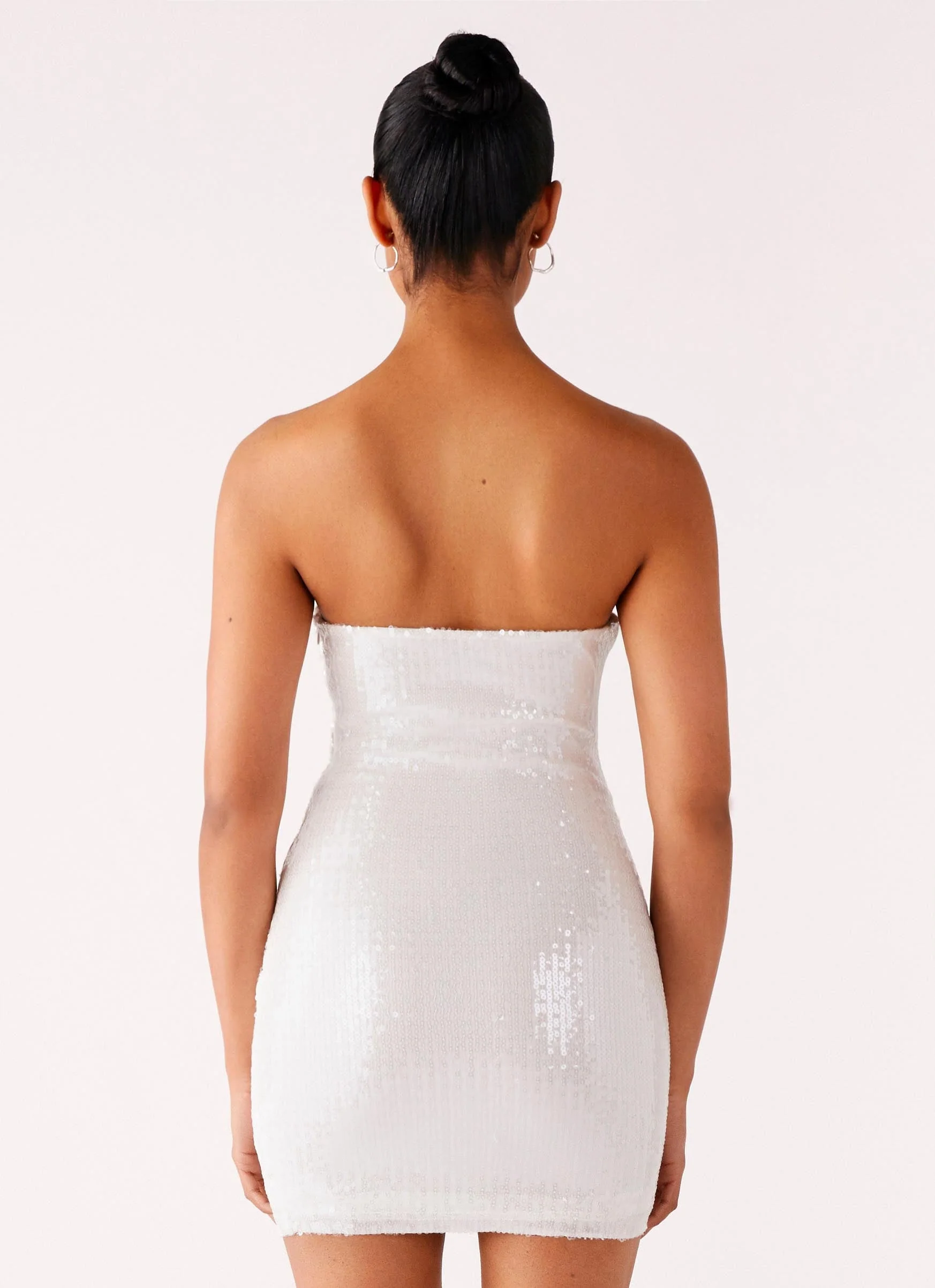 Clyra Sequin Mini Dress - Ivory - Image 3