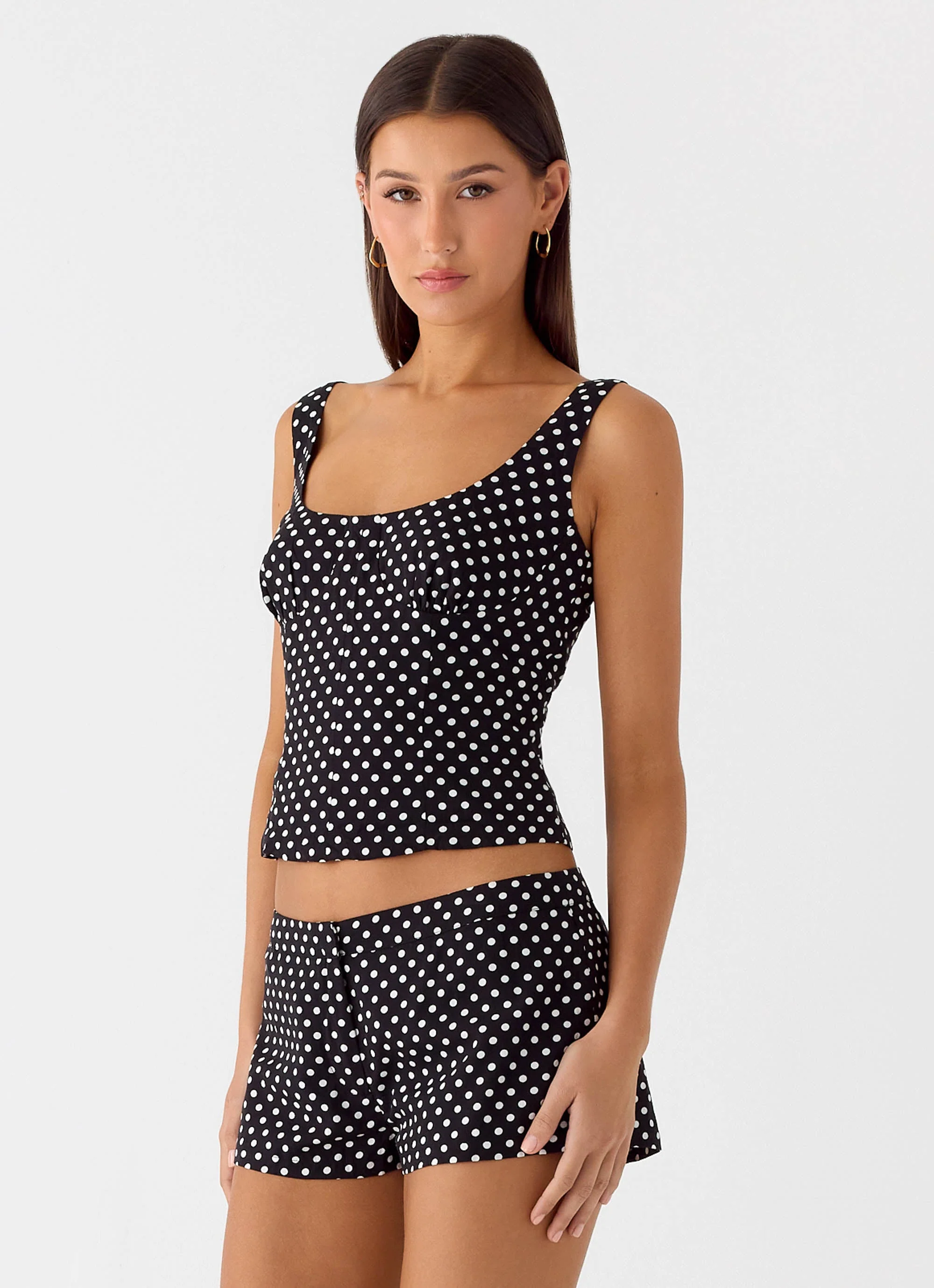 Coastline Bustier Top - Black Polkadot - Image 3