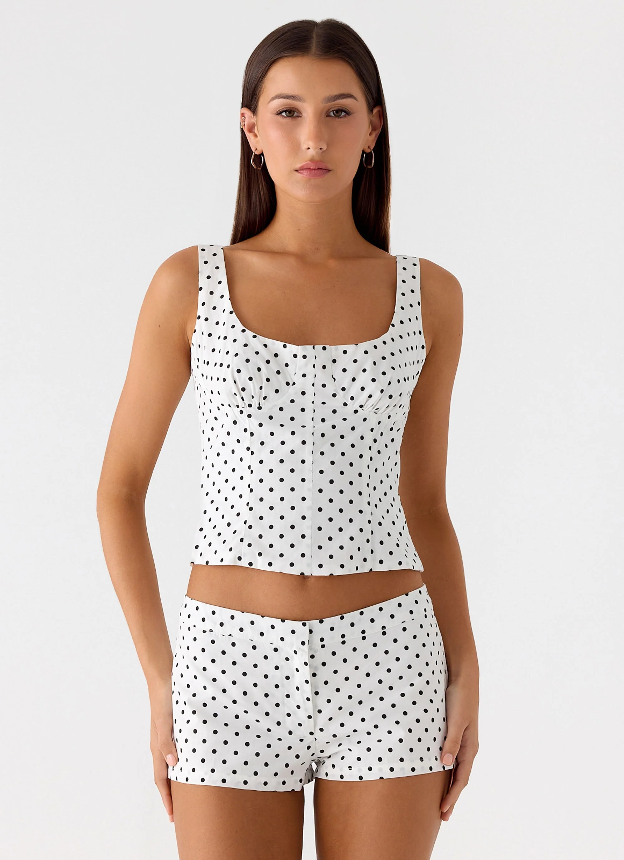 Coastline Bustier Top - White Polka Dot - Image 9