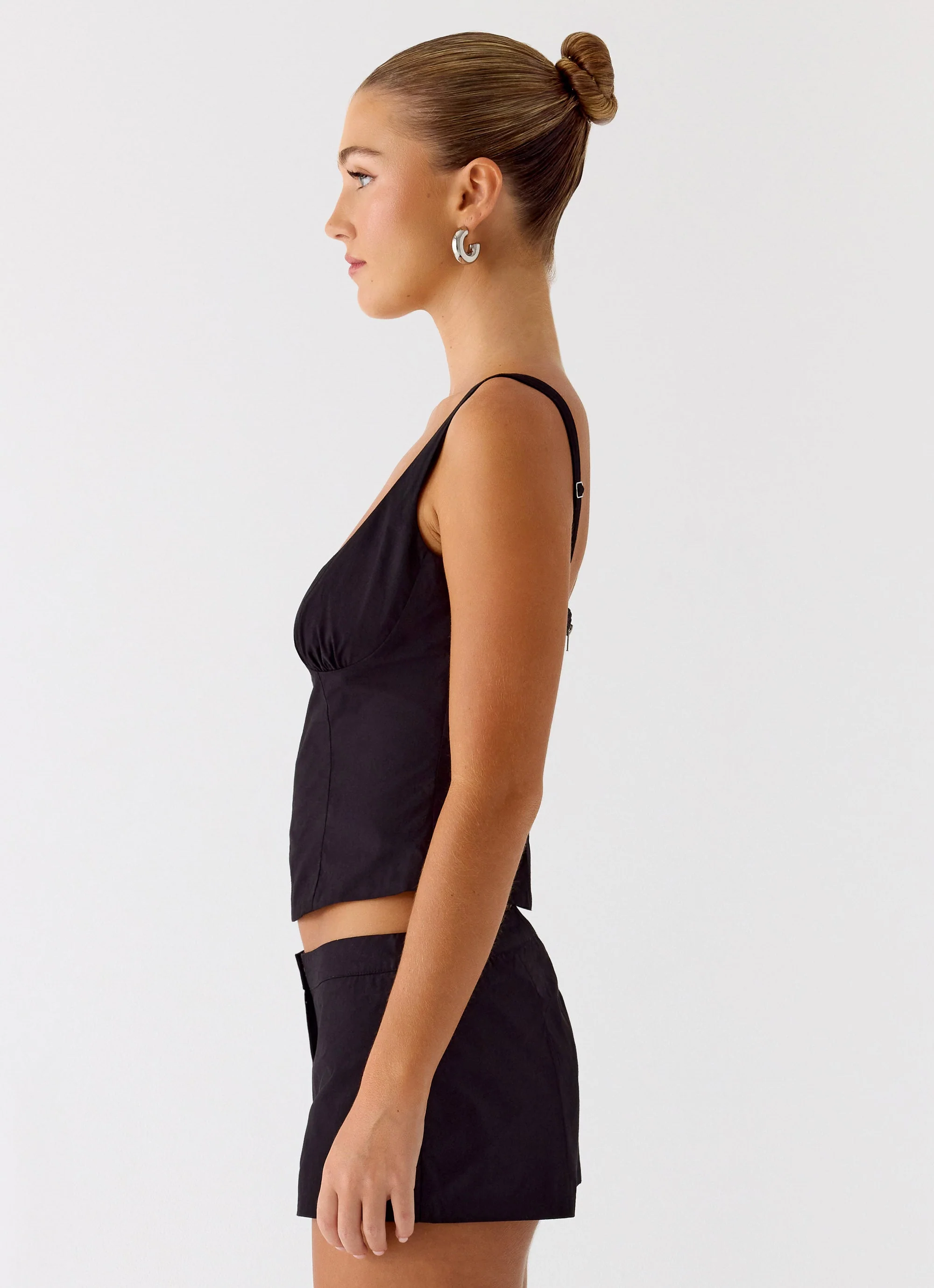 Coastline Cotton Bustier Top - Black - Image 3