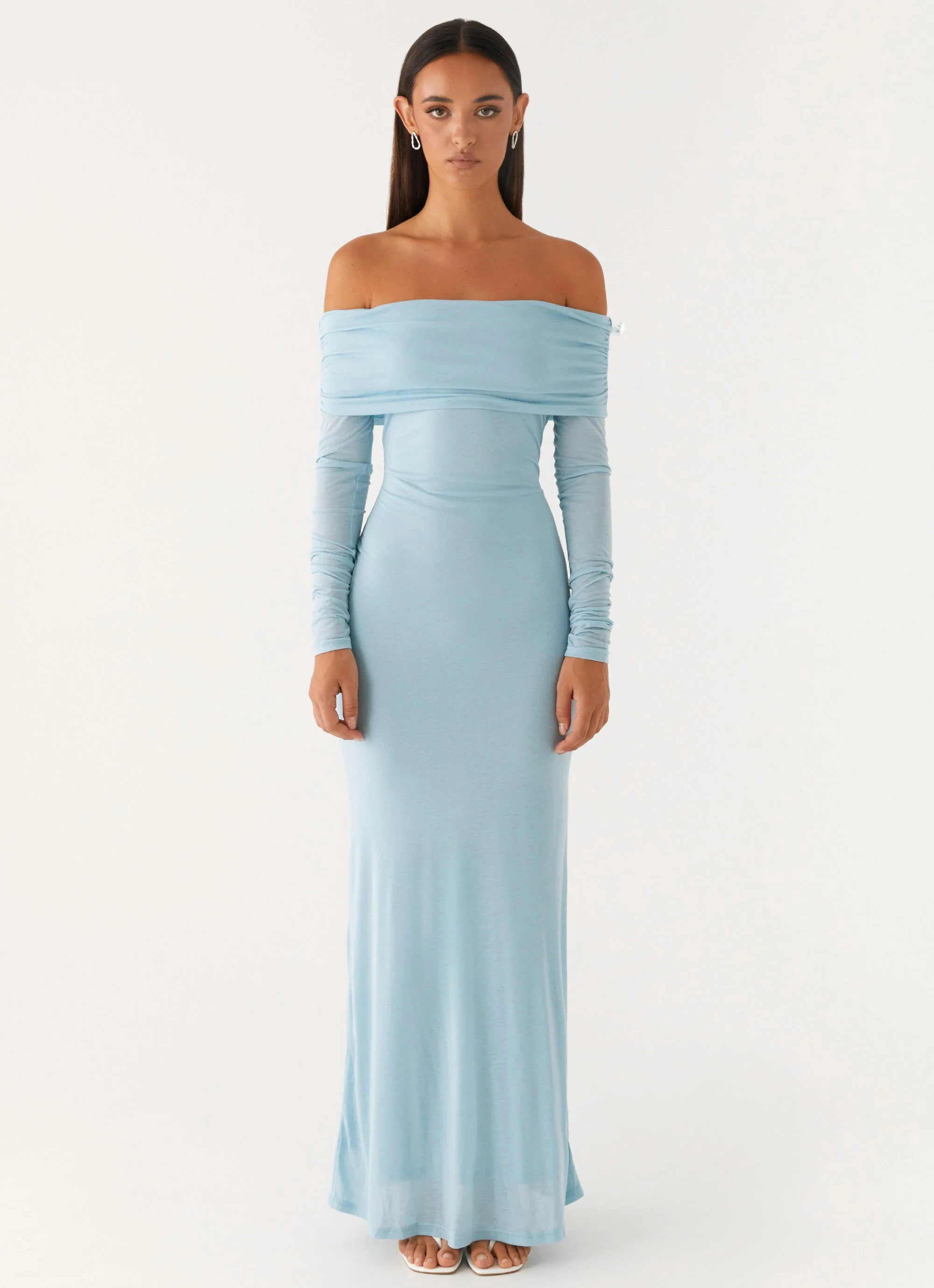 Cocoa Long Sleeve Maxi Dress - Blue - Image 2