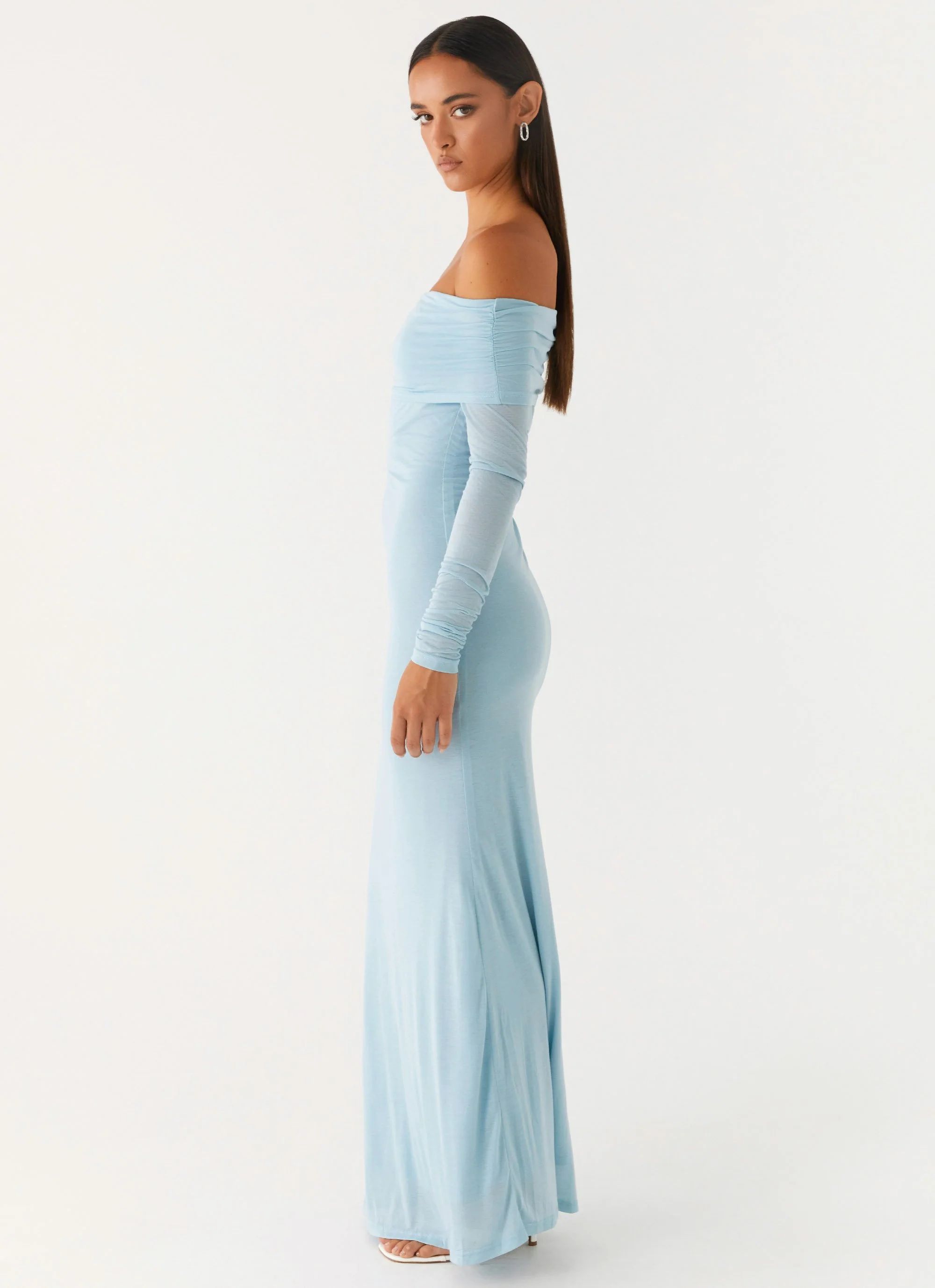 Cocoa Long Sleeve Maxi Dress - Blue - Image 3