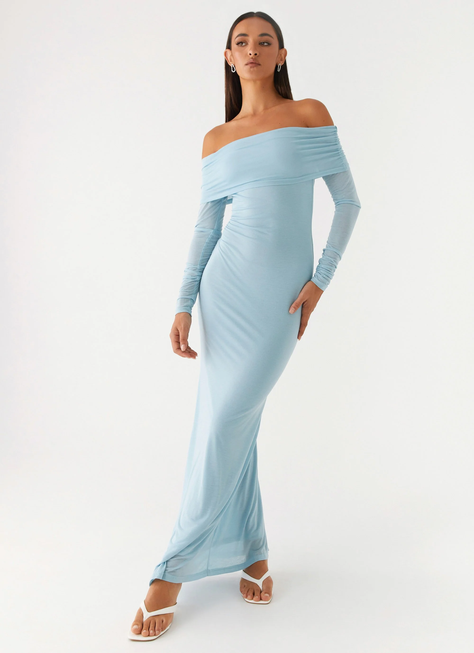 Cocoa Long Sleeve Maxi Dress - Blue - Image 6