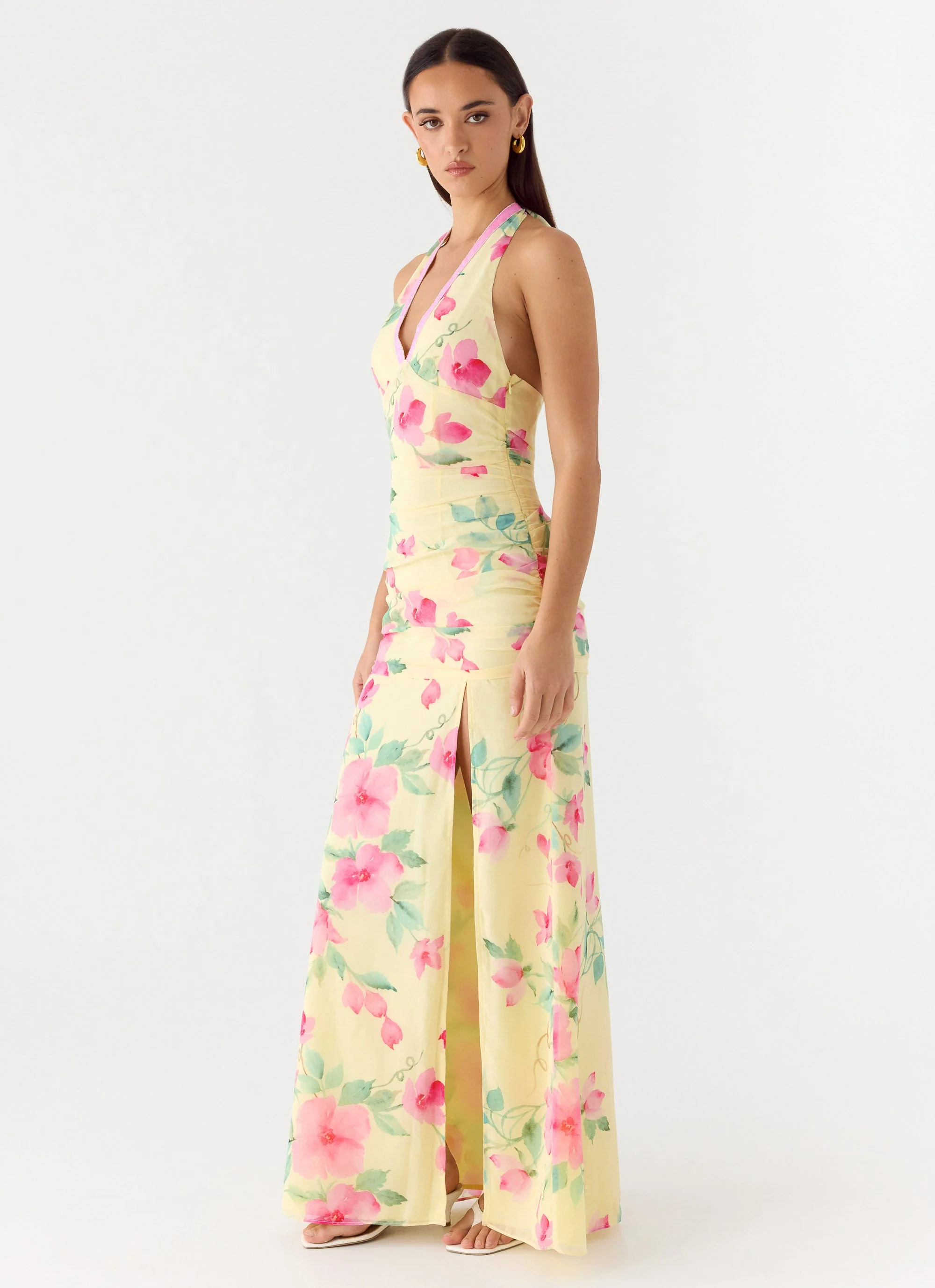 Colada Halter Maxi Dress - Lemon Soleil - Image 2