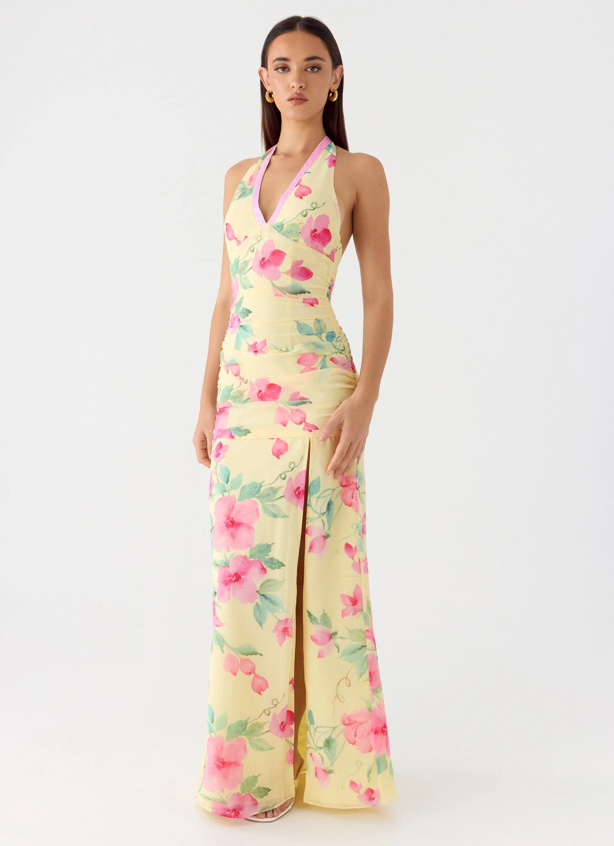 Colada Halter Maxi Dress - Lemon Soleil - Image 4