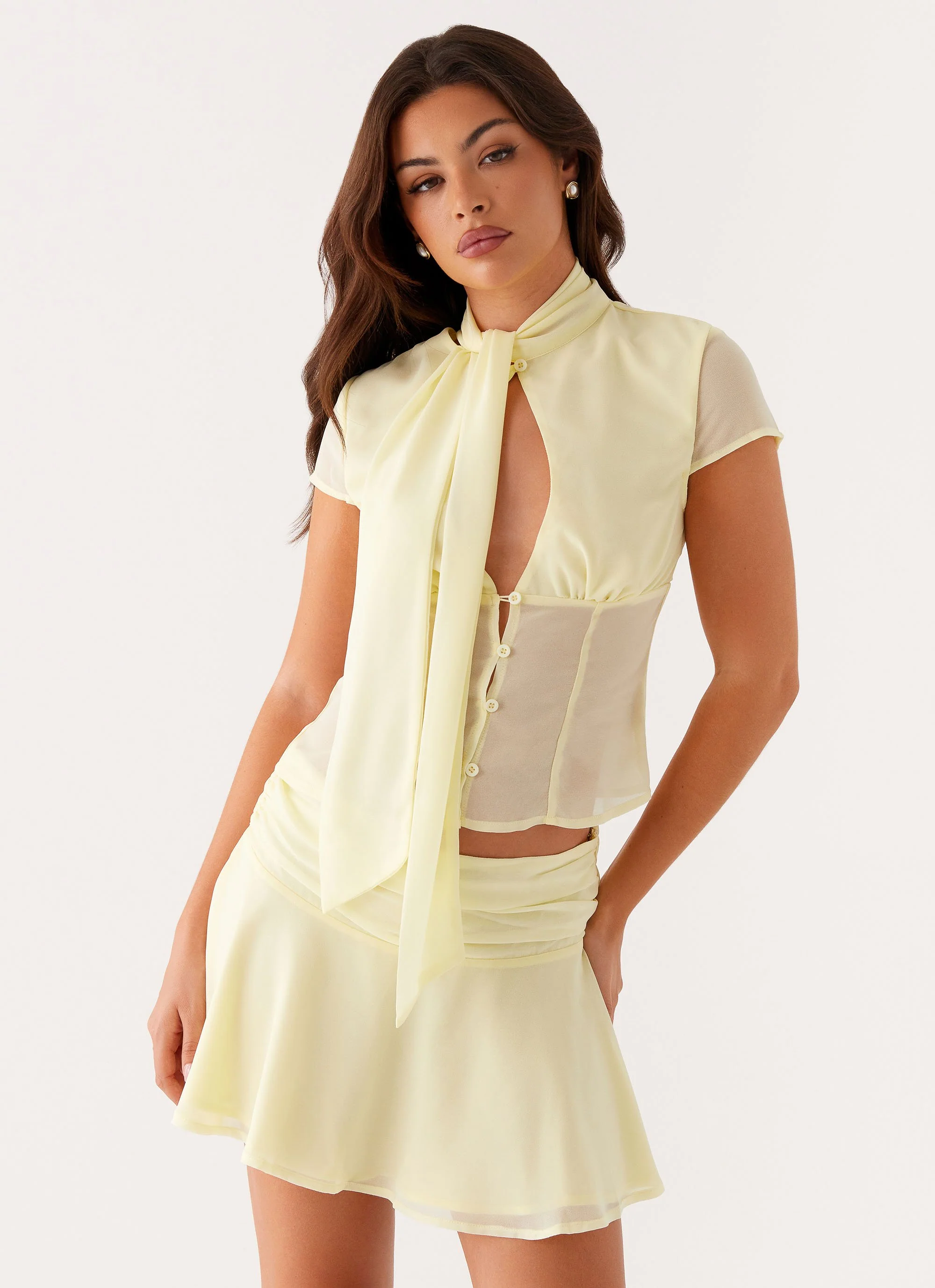 Colby Mini Skirt - Lemon - Image 5