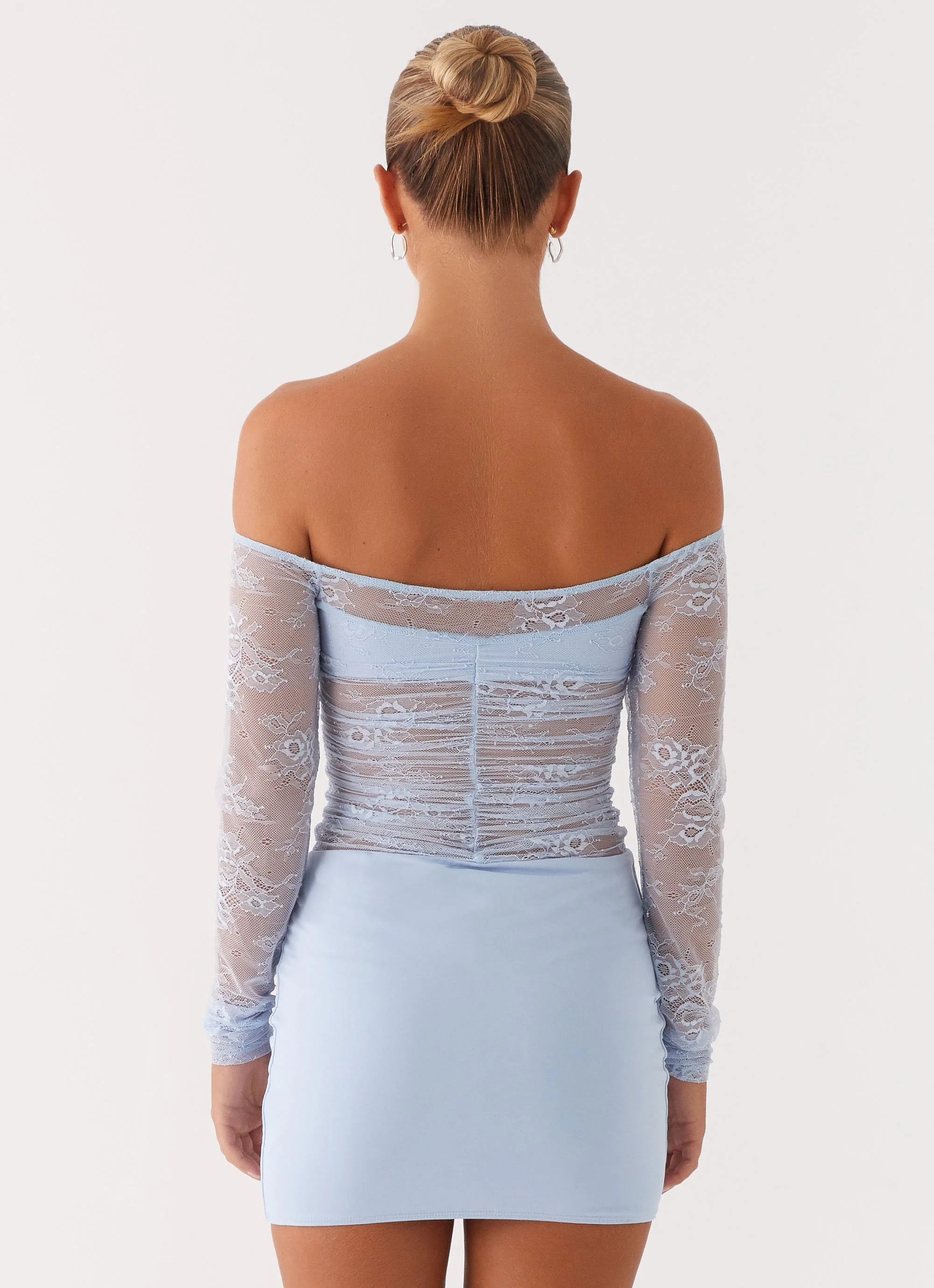 Collide Lace Mini Dress - Blue - Image 5