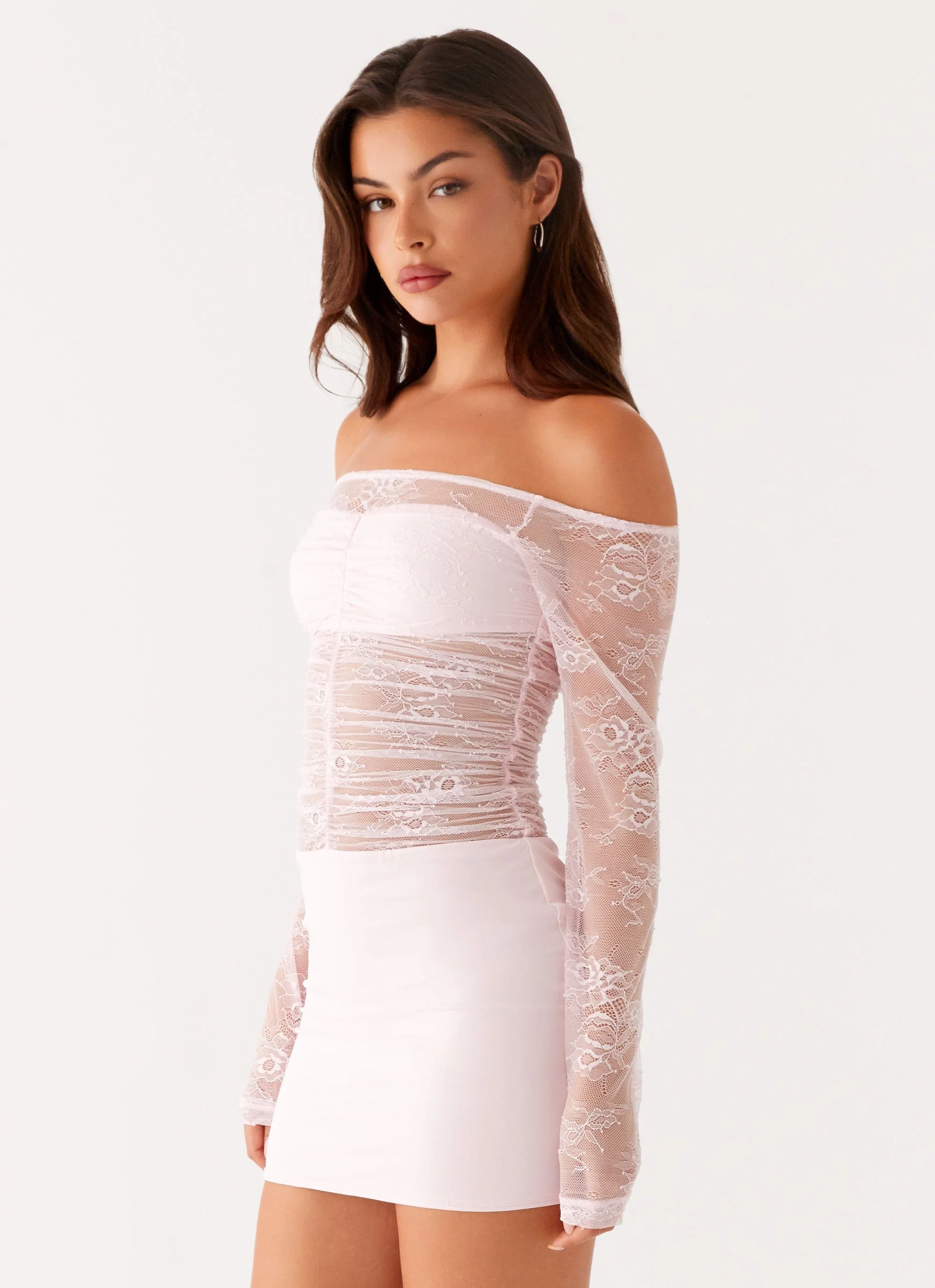 Collide Lace Mini Dress - Pink - Image 3