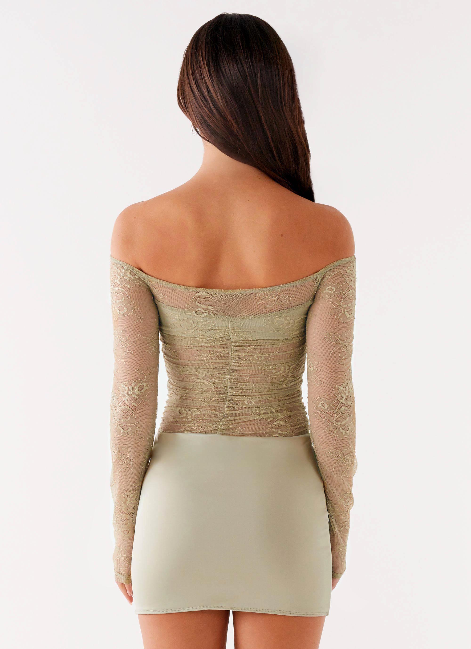 Collide Lace Mini Dress - Sage - Image 4