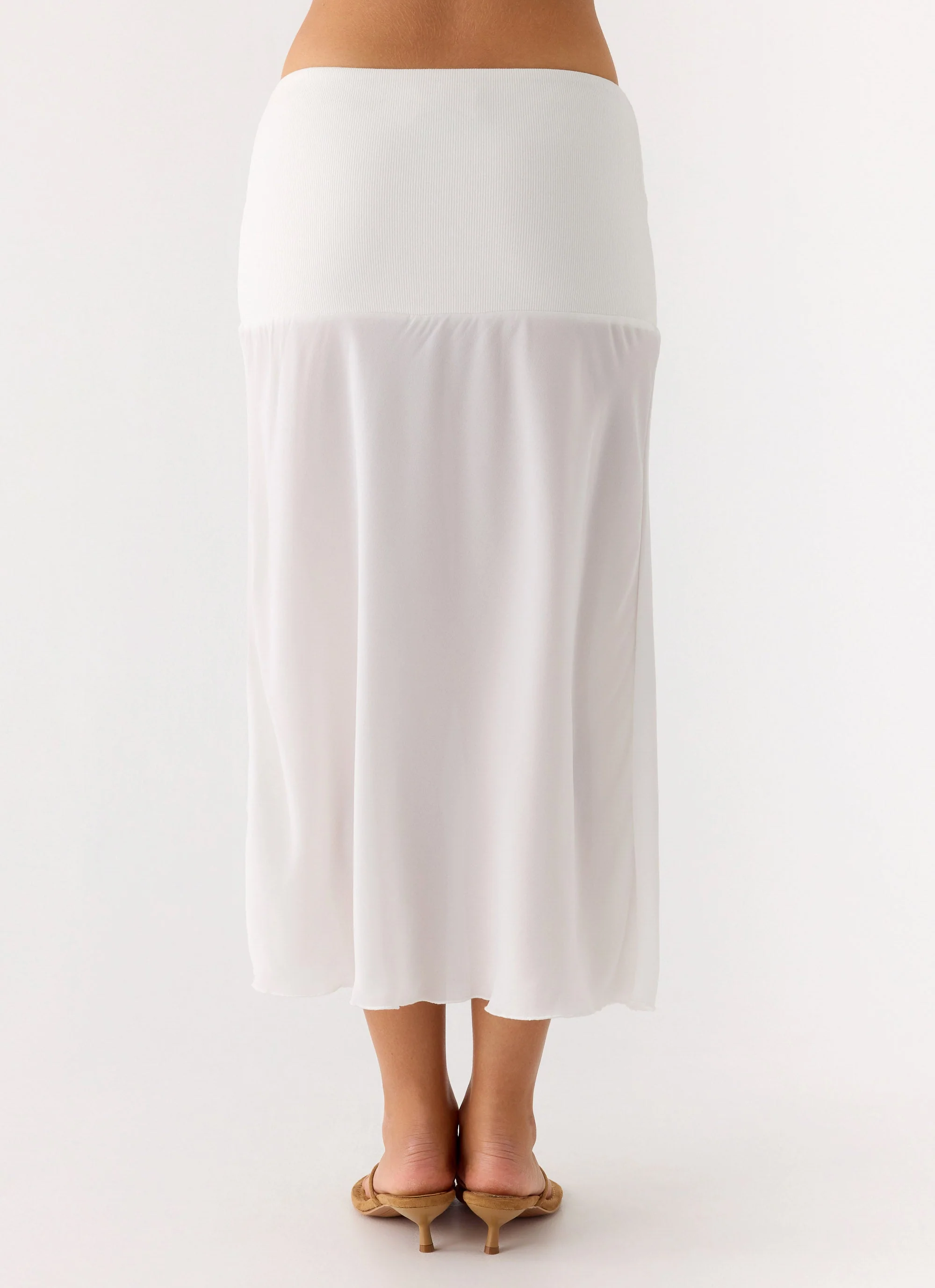 Connect My Heart Midi Skirt - White - Image 5