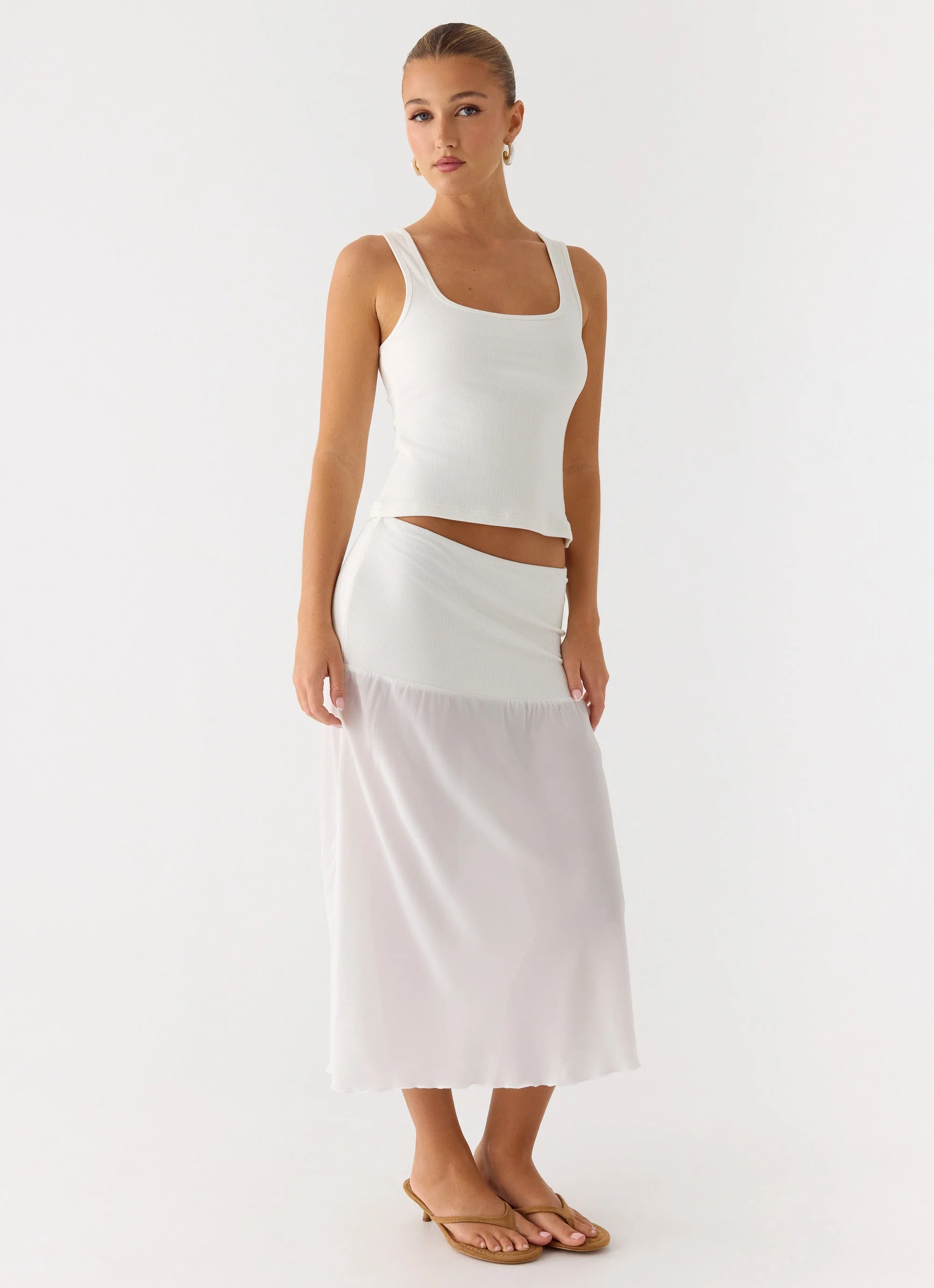 Connect My Heart Midi Skirt - White - Image 6