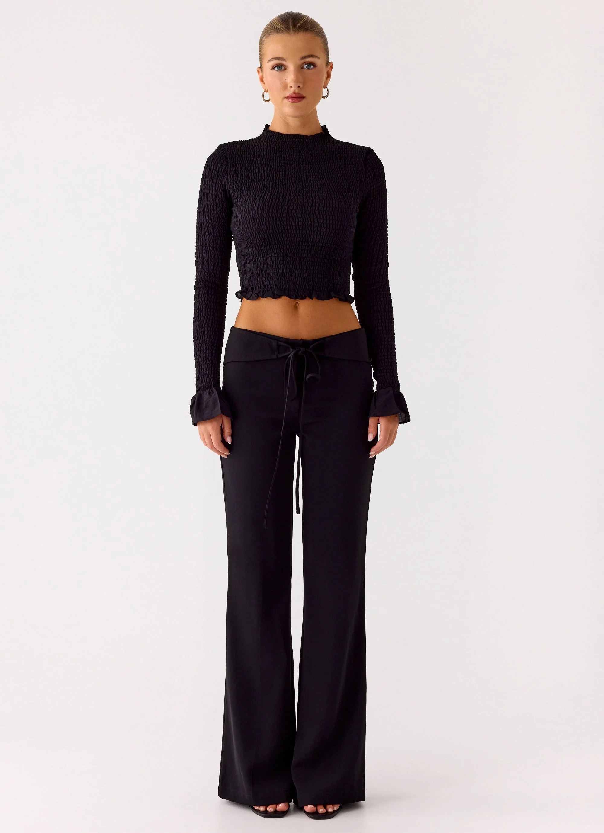 Connie Long Sleeve Top - Black - Image 2