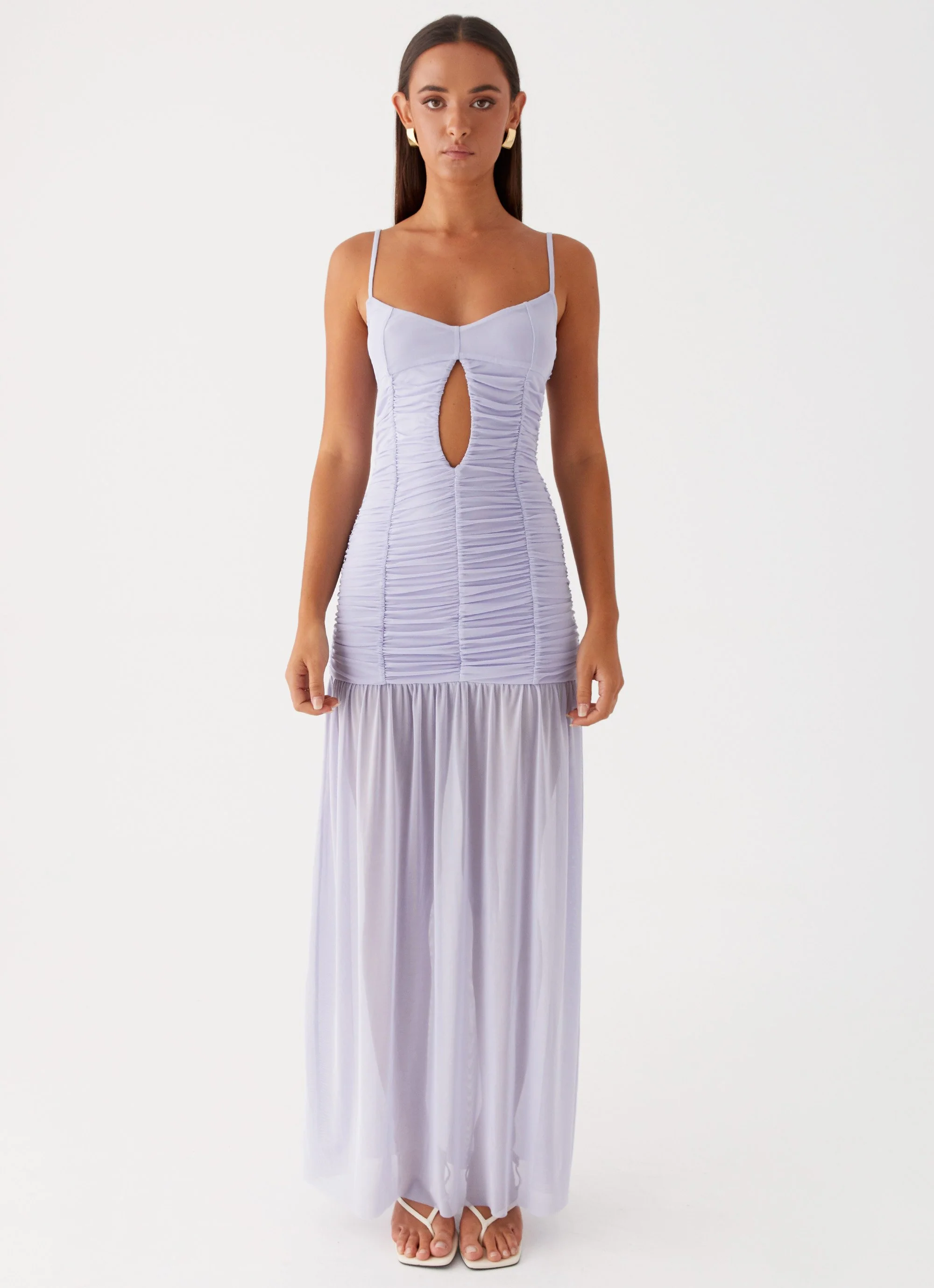 Constance Mesh Maxi Dress - Lavender - Image 2