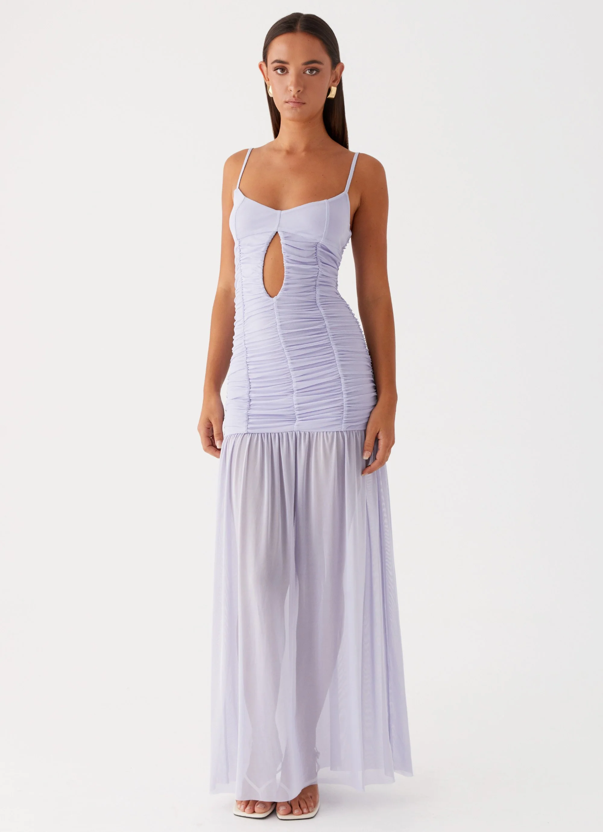 Constance Mesh Maxi Dress - Lavender - Image 9