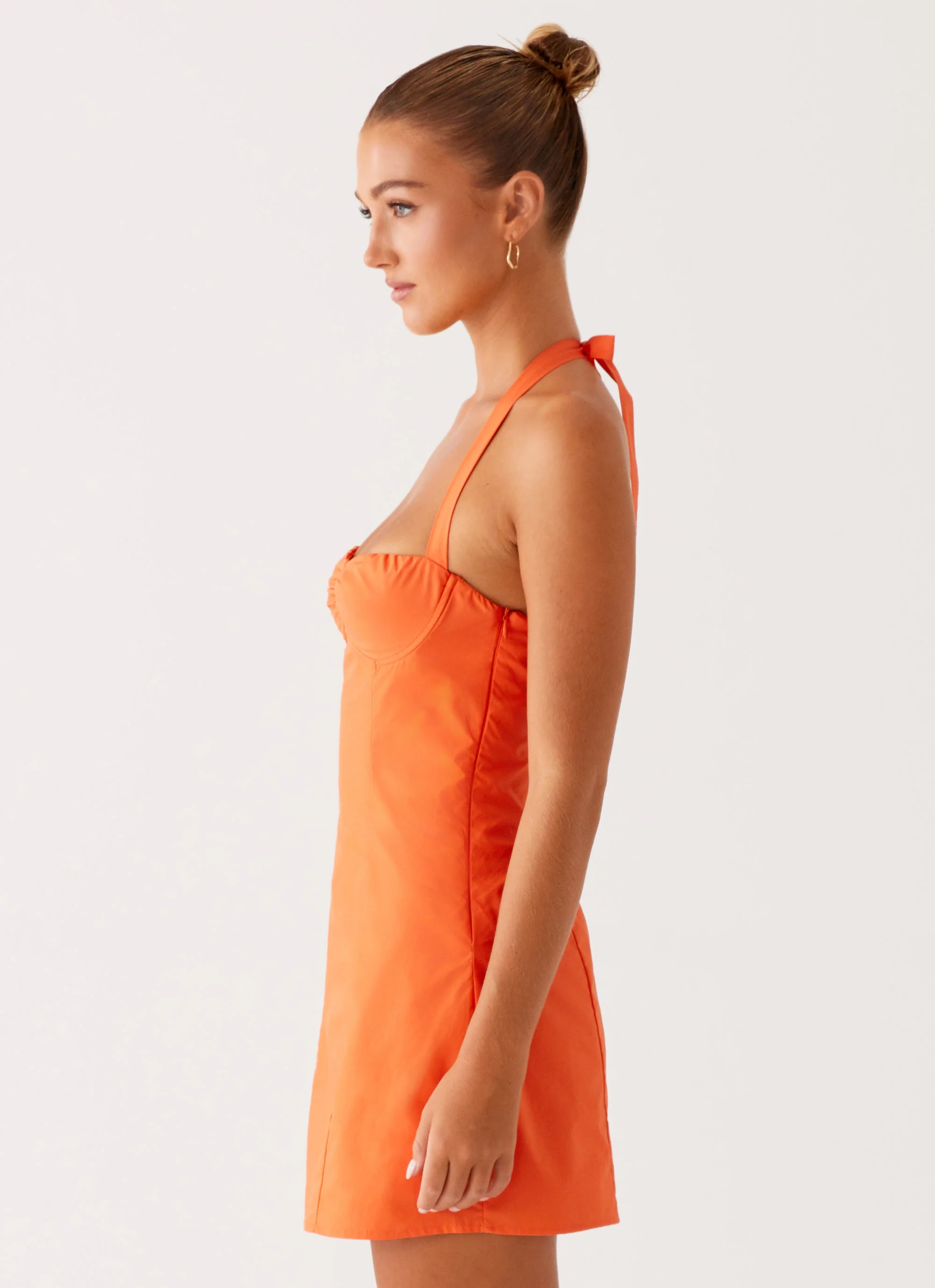 Contessa Halter Mini Dress - Orange - Image 3