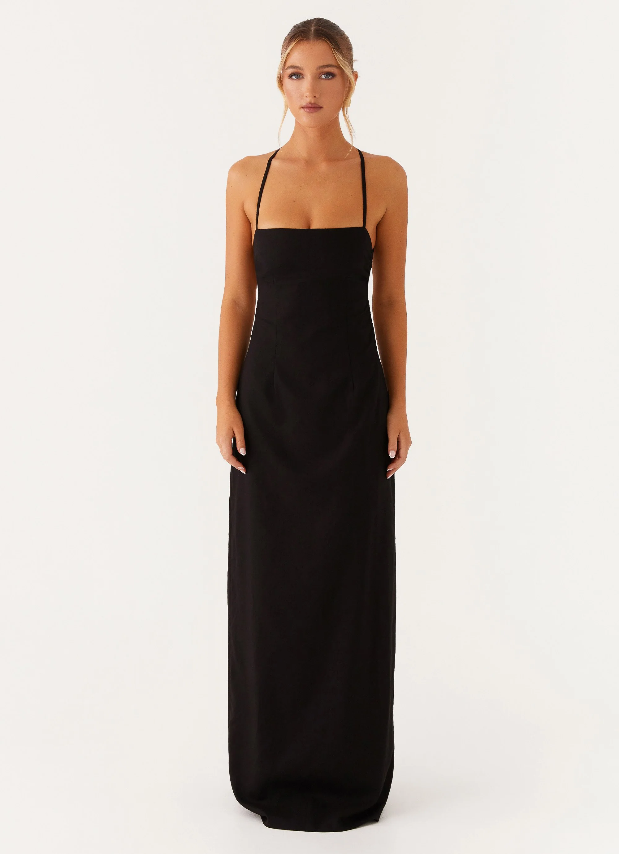 Cora Backless Maxi Dress - Black - Image 3