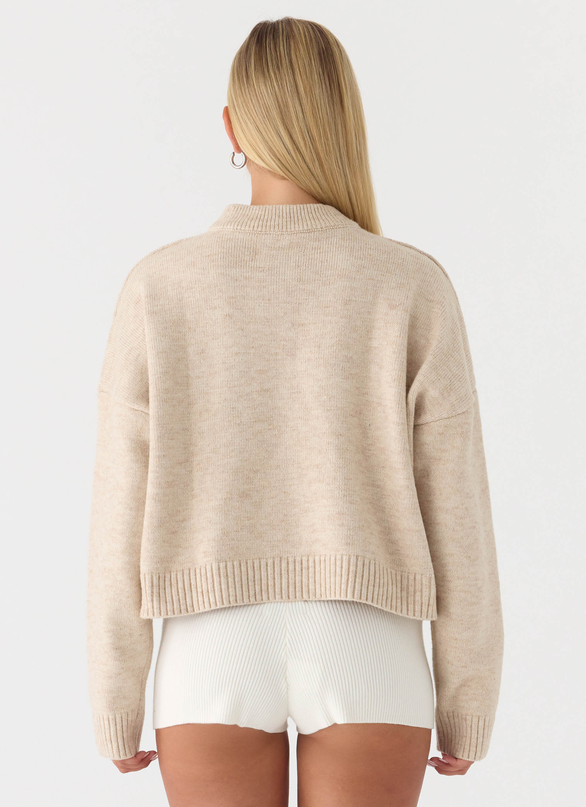 Cornelia Button Up Jumper - Oatmeal - Image 4