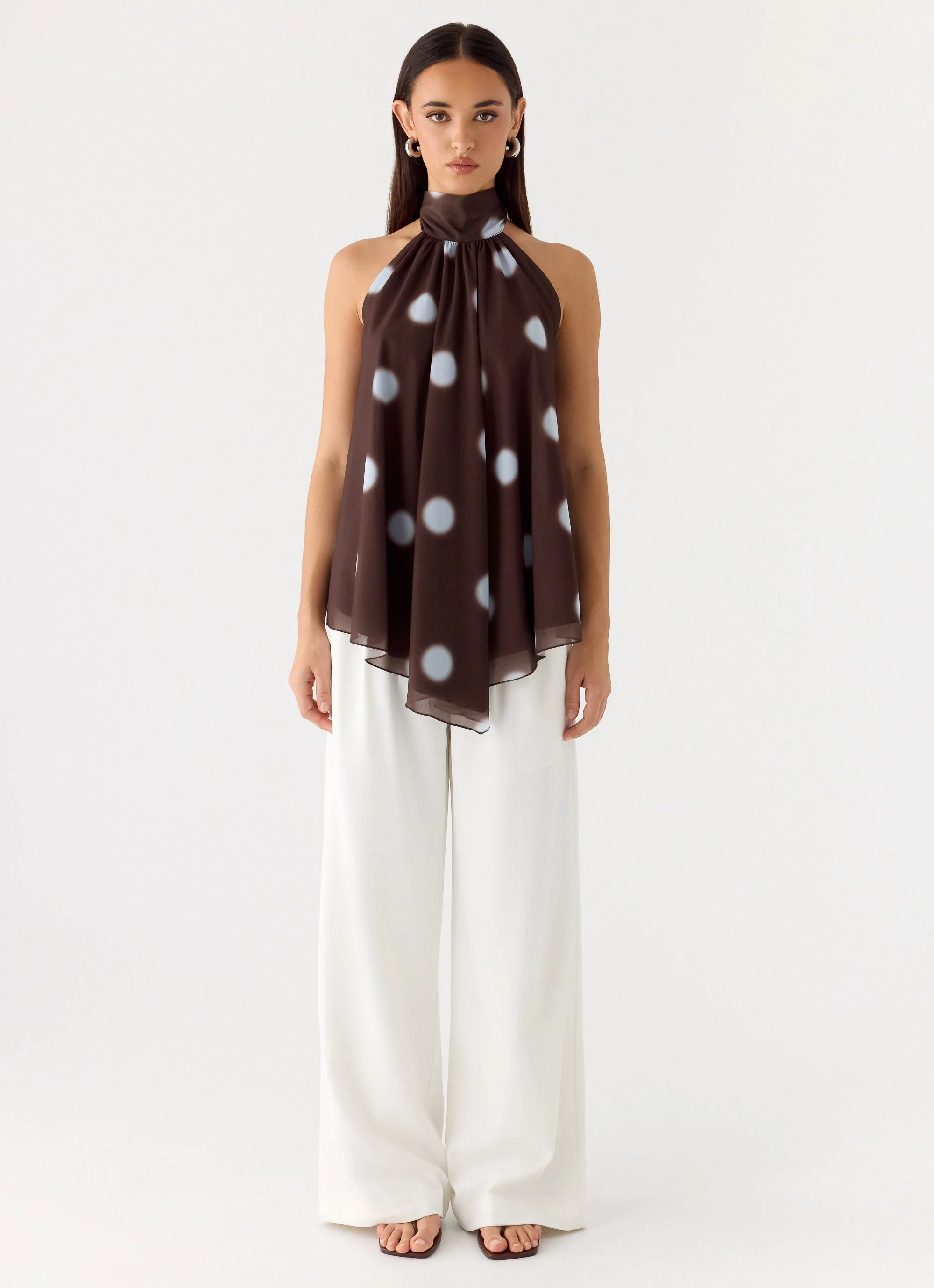 Corrida Backless Top - Chocolate Blue Dot - Image 6