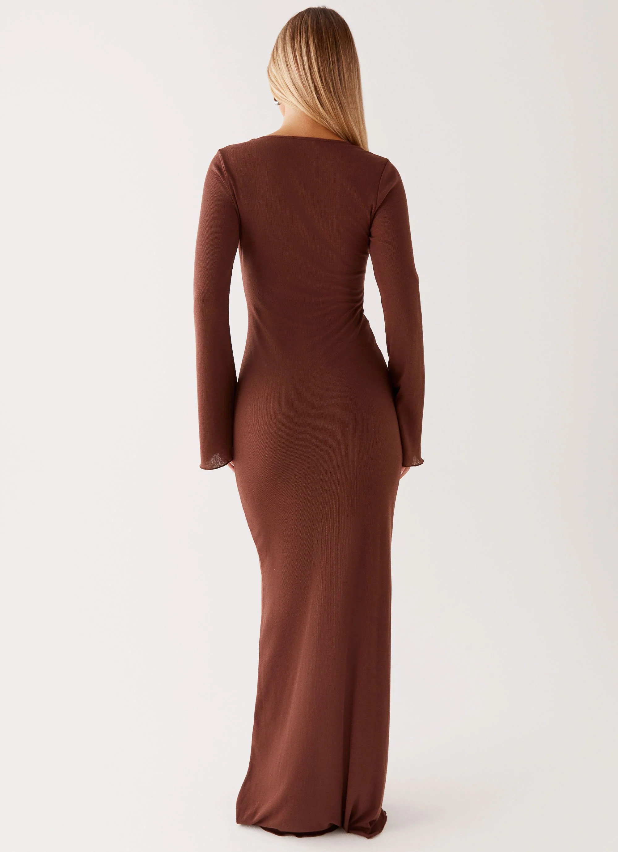 Cosy Days Long Sleeve Maxi Dress - Brown - Image 4