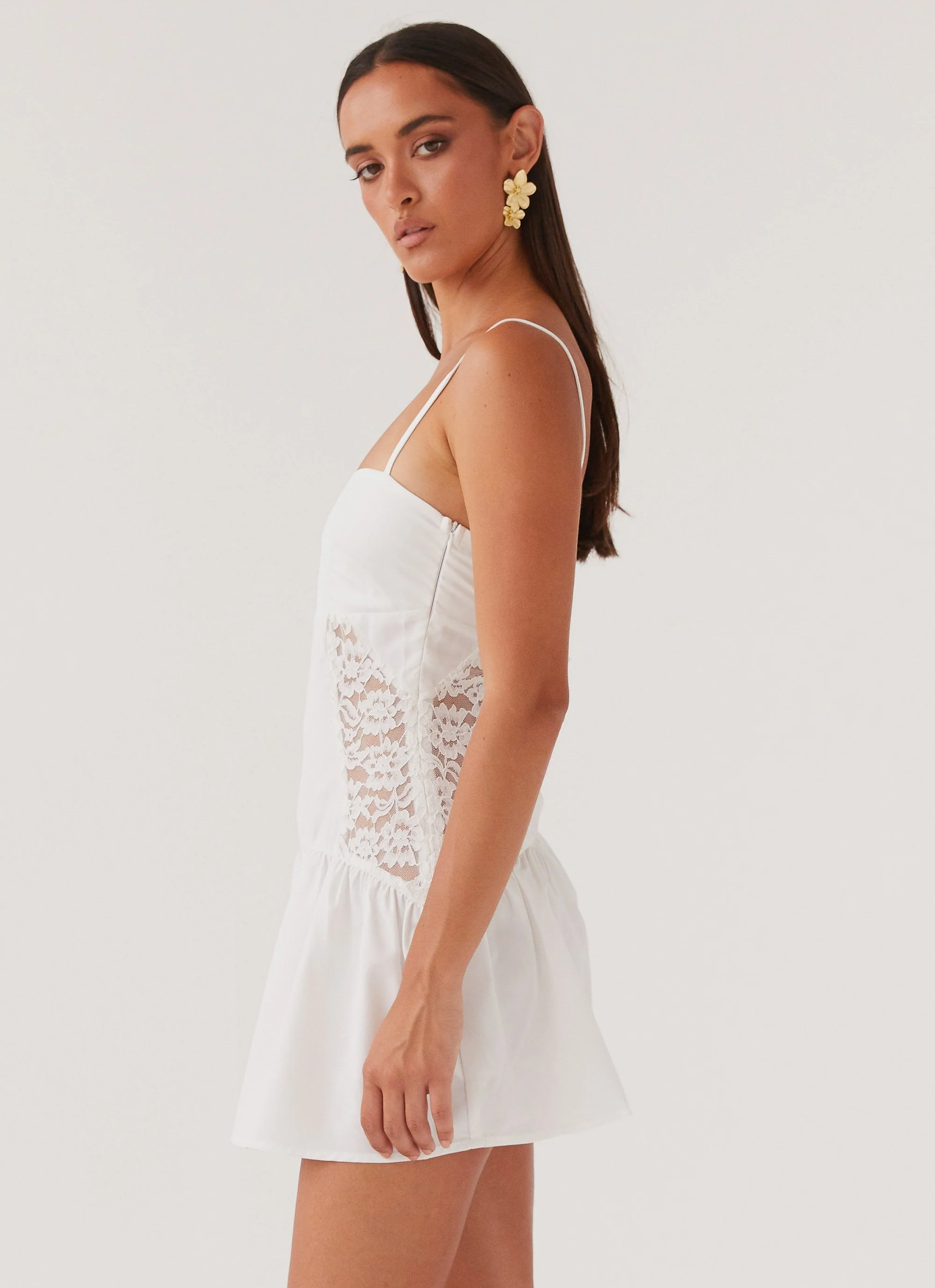 Cotton Cloud Mini Dress - White - Image 3