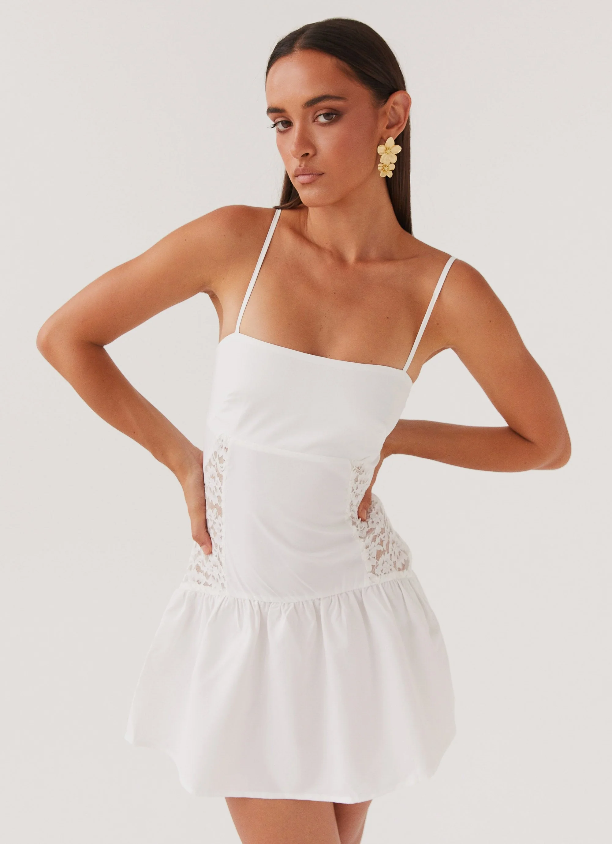 Cotton Cloud Mini Dress - White - Image 5