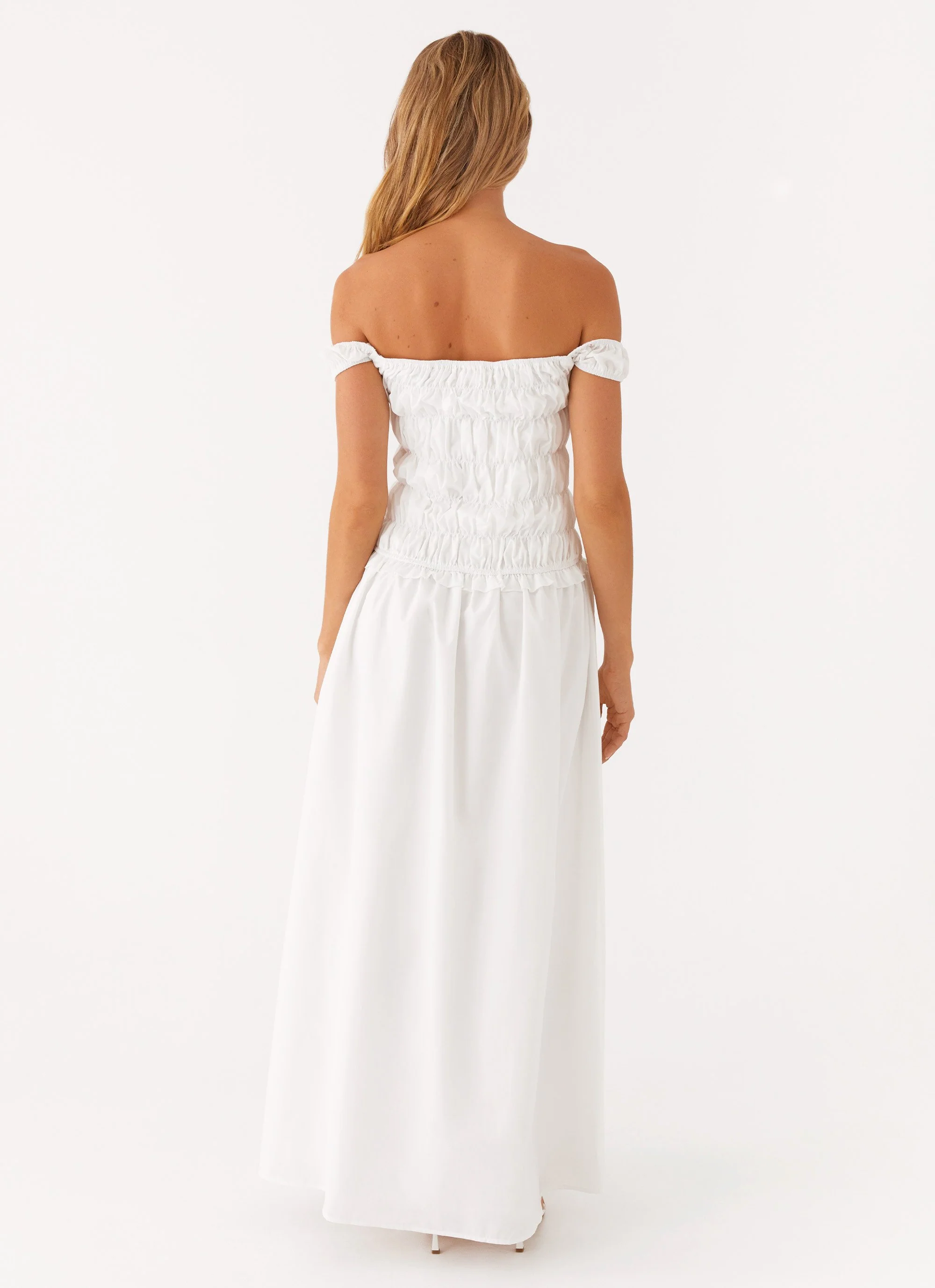 Countryside Off Shoulder Maxi Dress - Ivory - Image 5