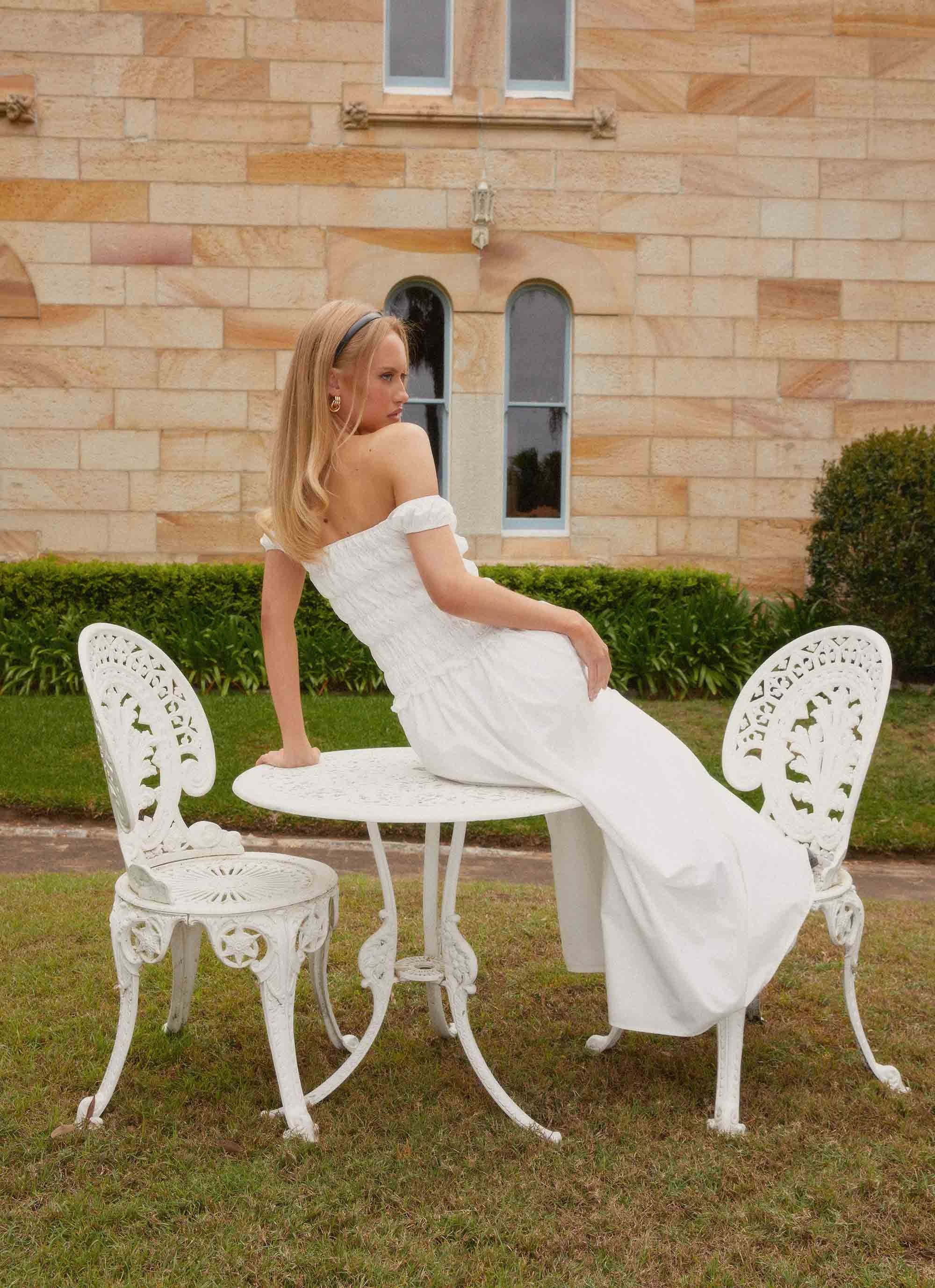 Countryside Off Shoulder Maxi Dress - Ivory - Image 8
