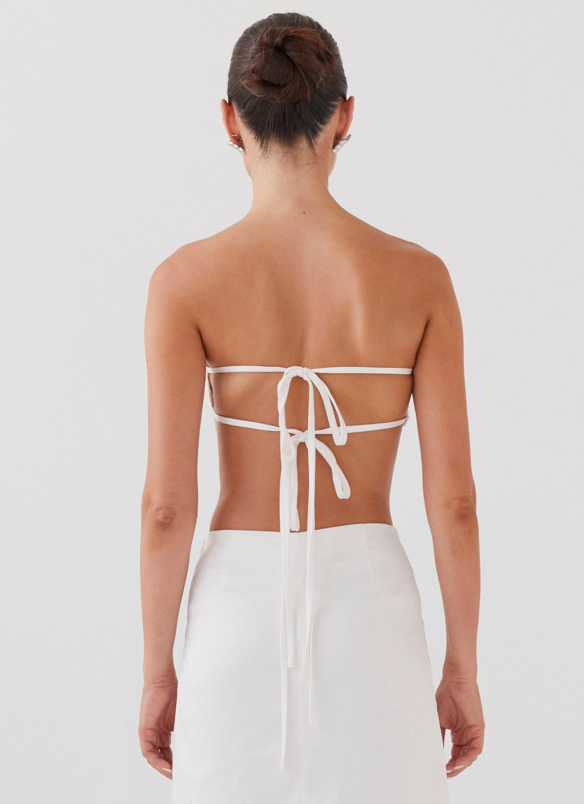 Crescent Light Rose Bandeau Top - Ivory - Image 3