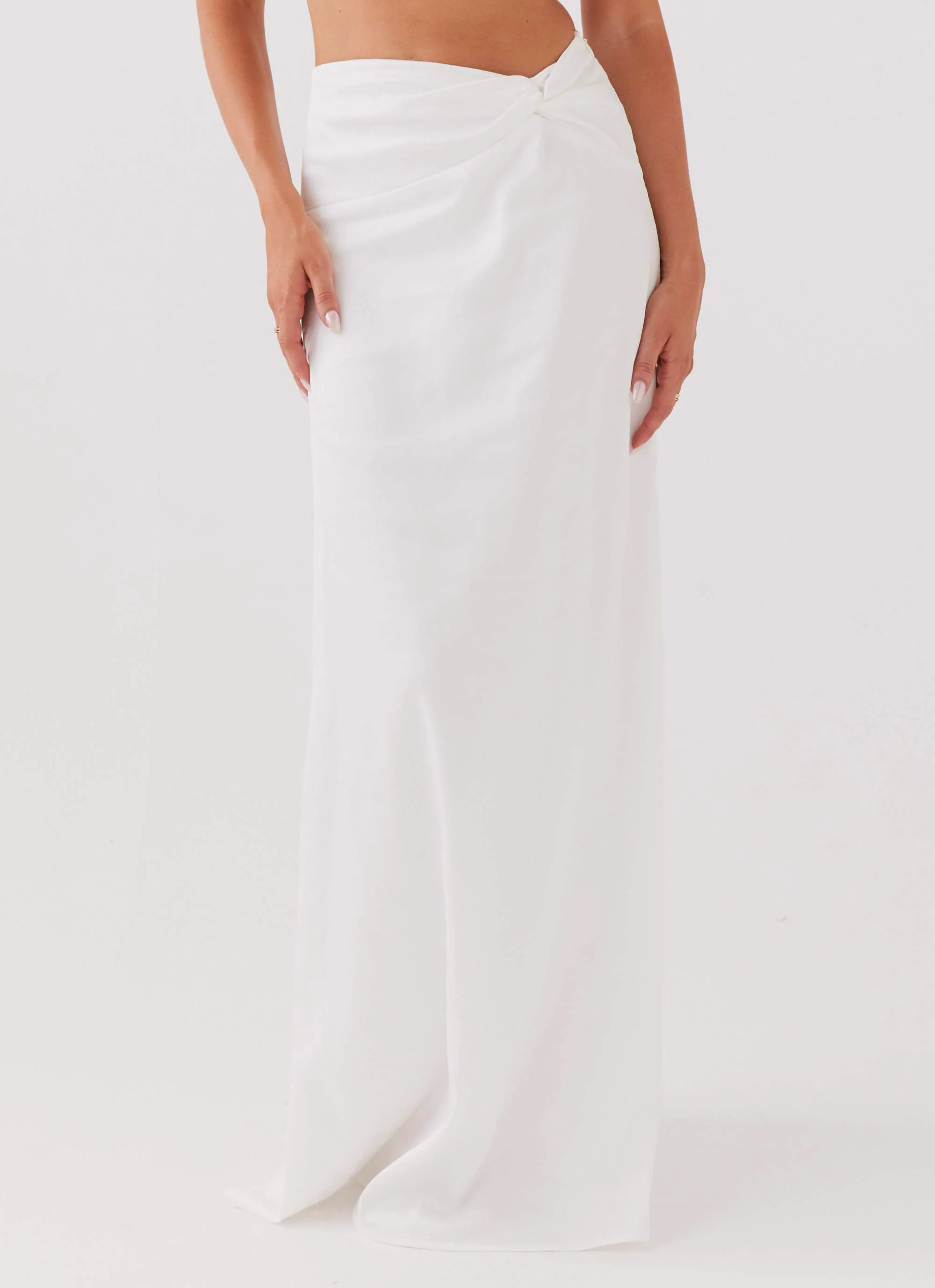 Crescent Light Twist Maxi Skirt - Ivory - Image 2