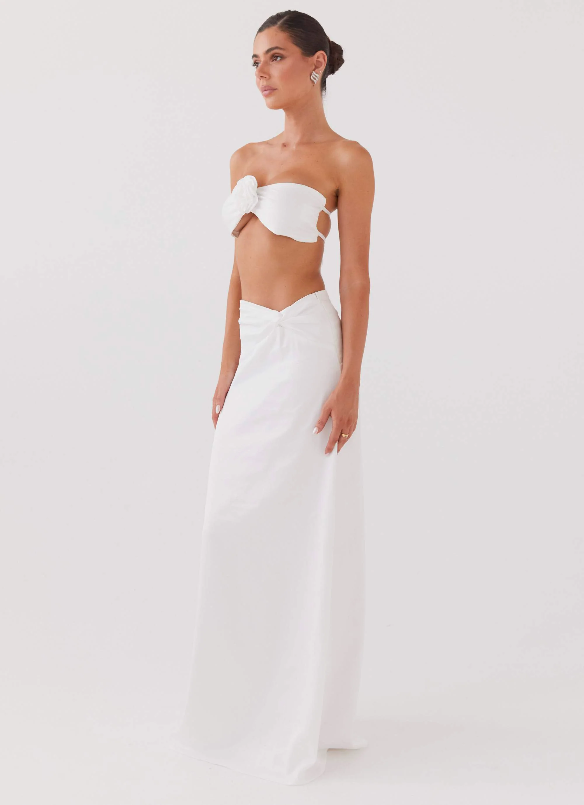 Crescent Light Twist Maxi Skirt - Ivory - Image 3