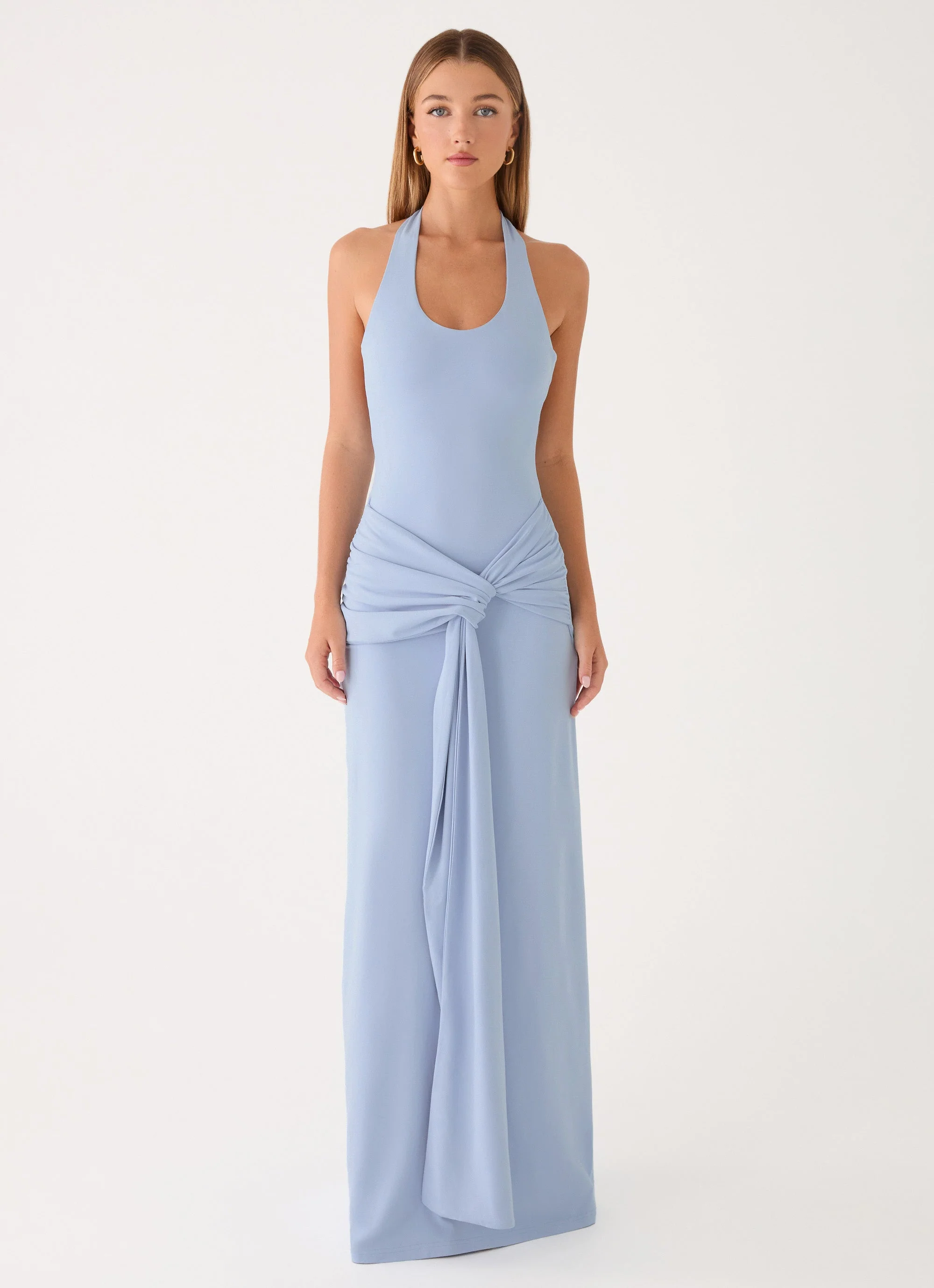 Cristal Halter Maxi Dress - Blue - Image 5