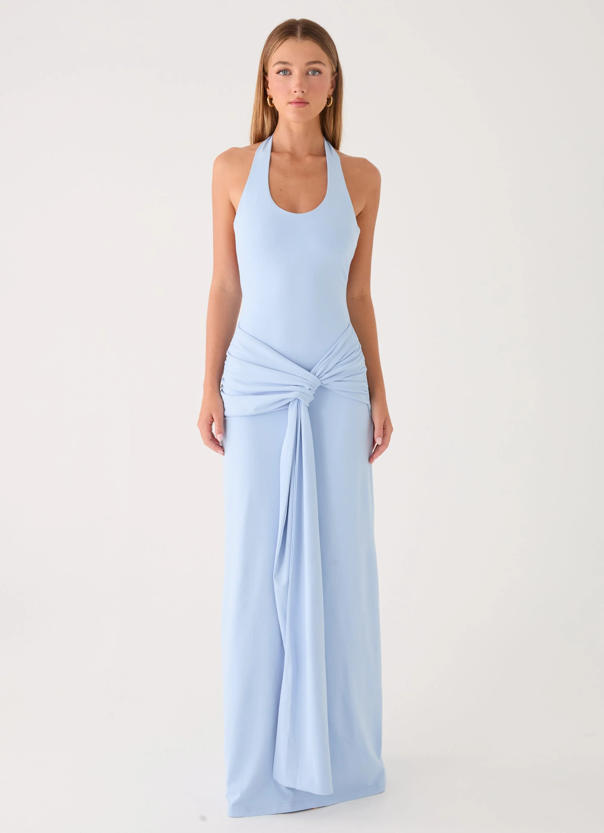 Cristal Halter Maxi Dress - Blue - Image 9